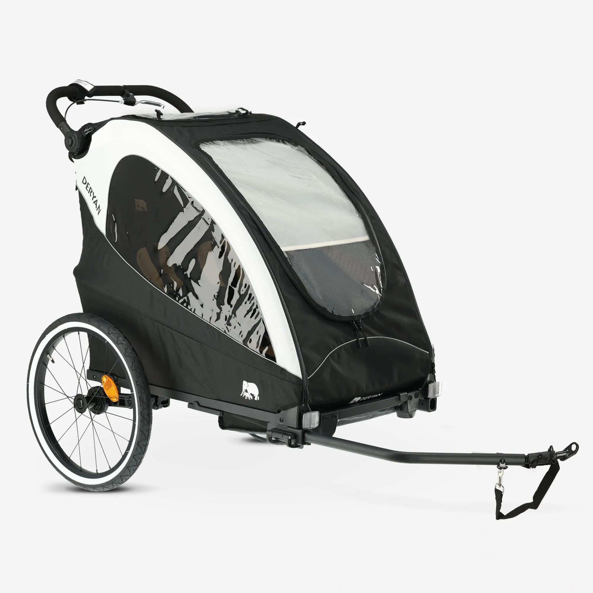 Luxe Fietskar - fietskar en wandelwagen en hardloopkinderwagen - Zwart/Cream - Image 10