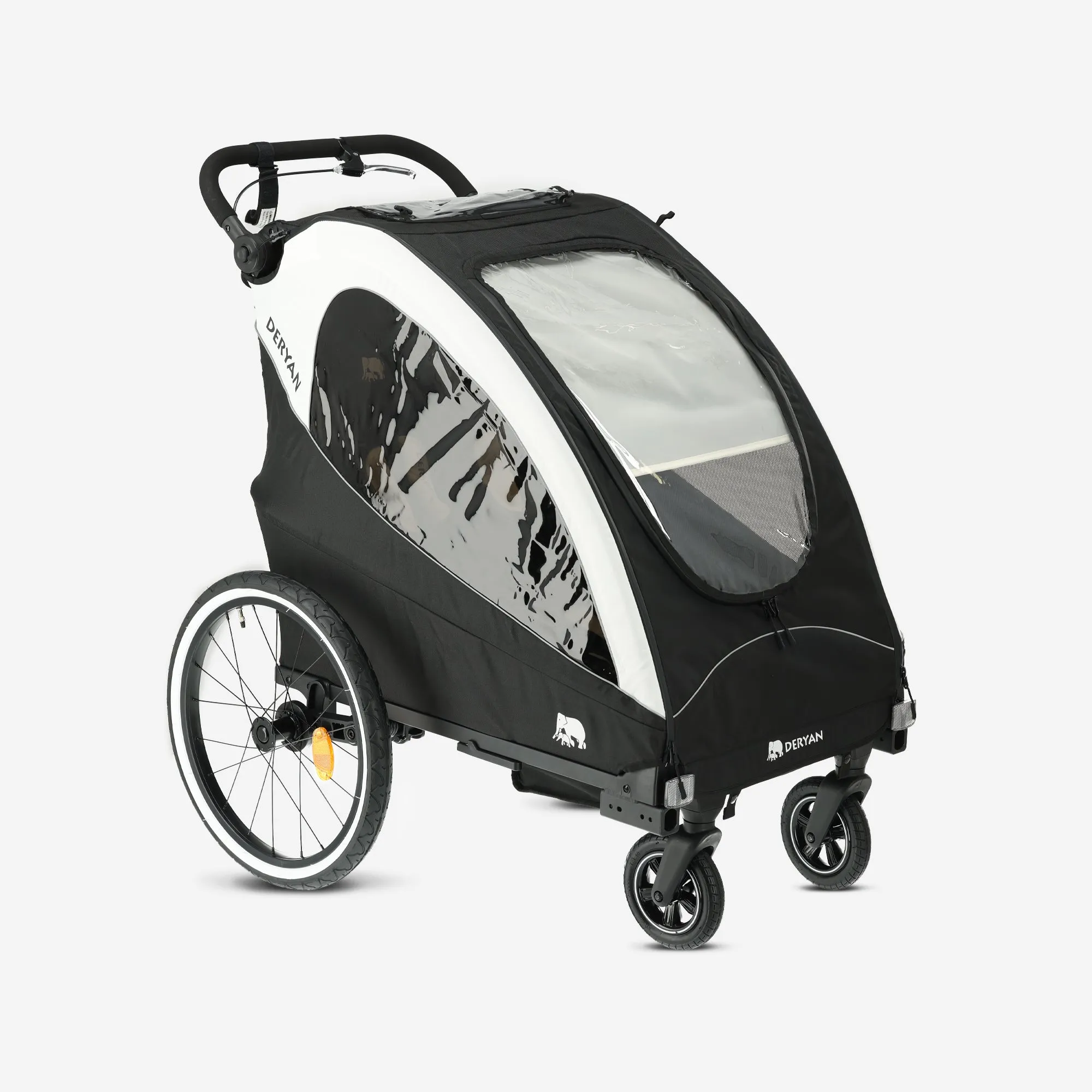 Luxe Fietskar - fietskar en wandelwagen en hardloopkinderwagen - Zwart/Cream - Image 12