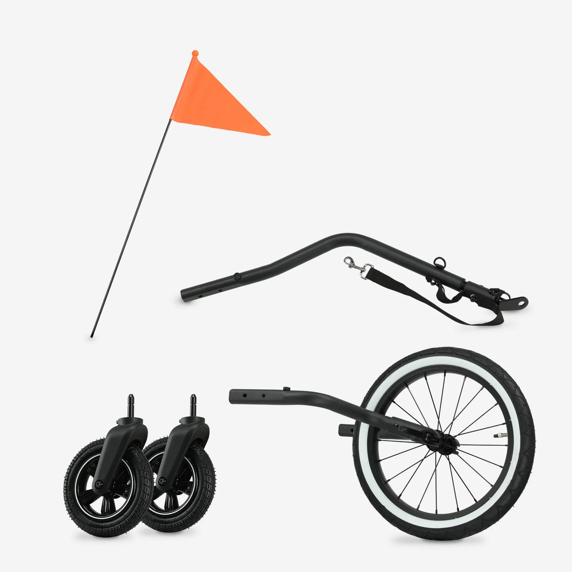 Luxe Fietskar - fietskar en wandelwagen en hardloopkinderwagen - Zwart/Cream - Image 8