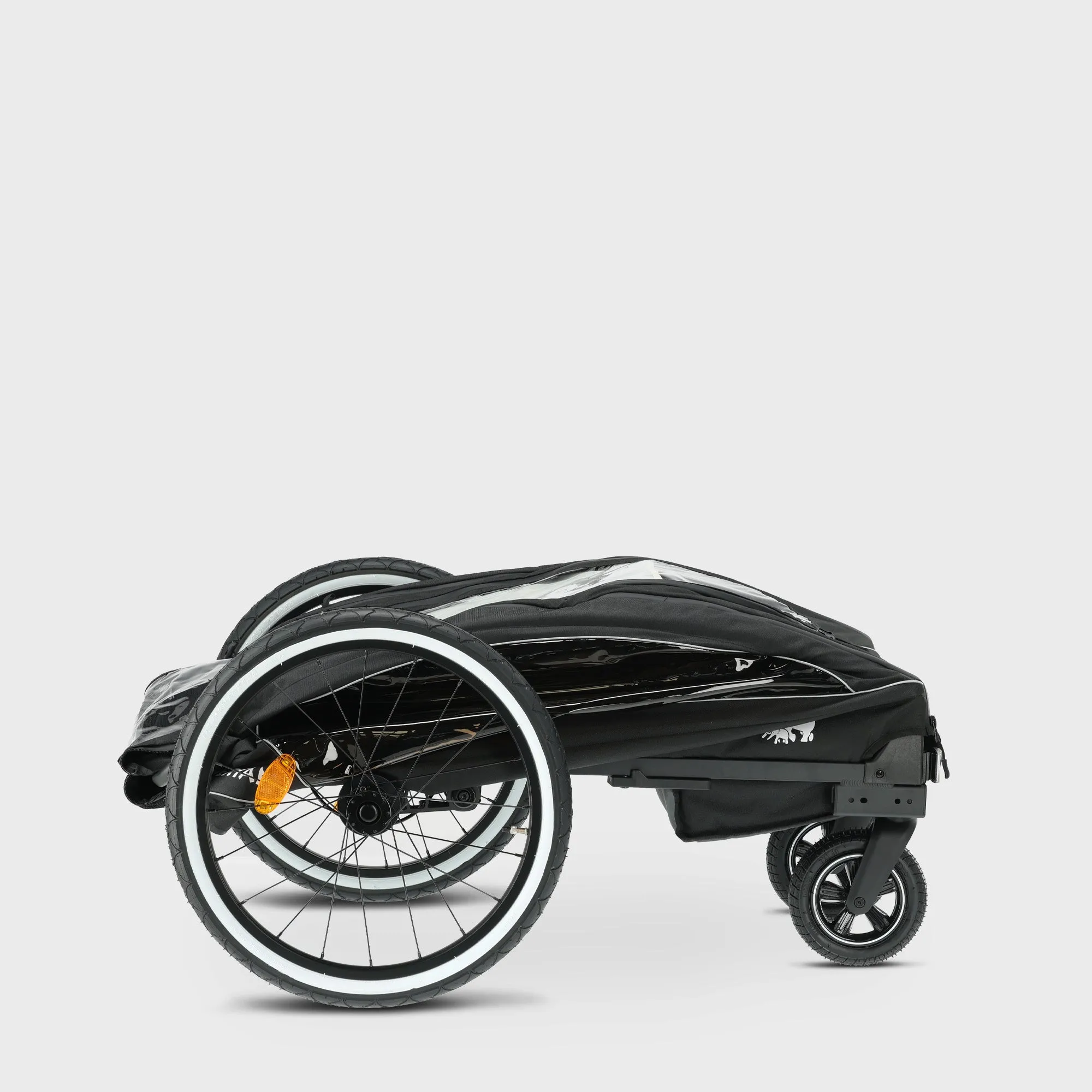 Luxe Fietskar - fietskar en wandelwagen en hardloopkinderwagen - Zwart/Cream - Image 9
