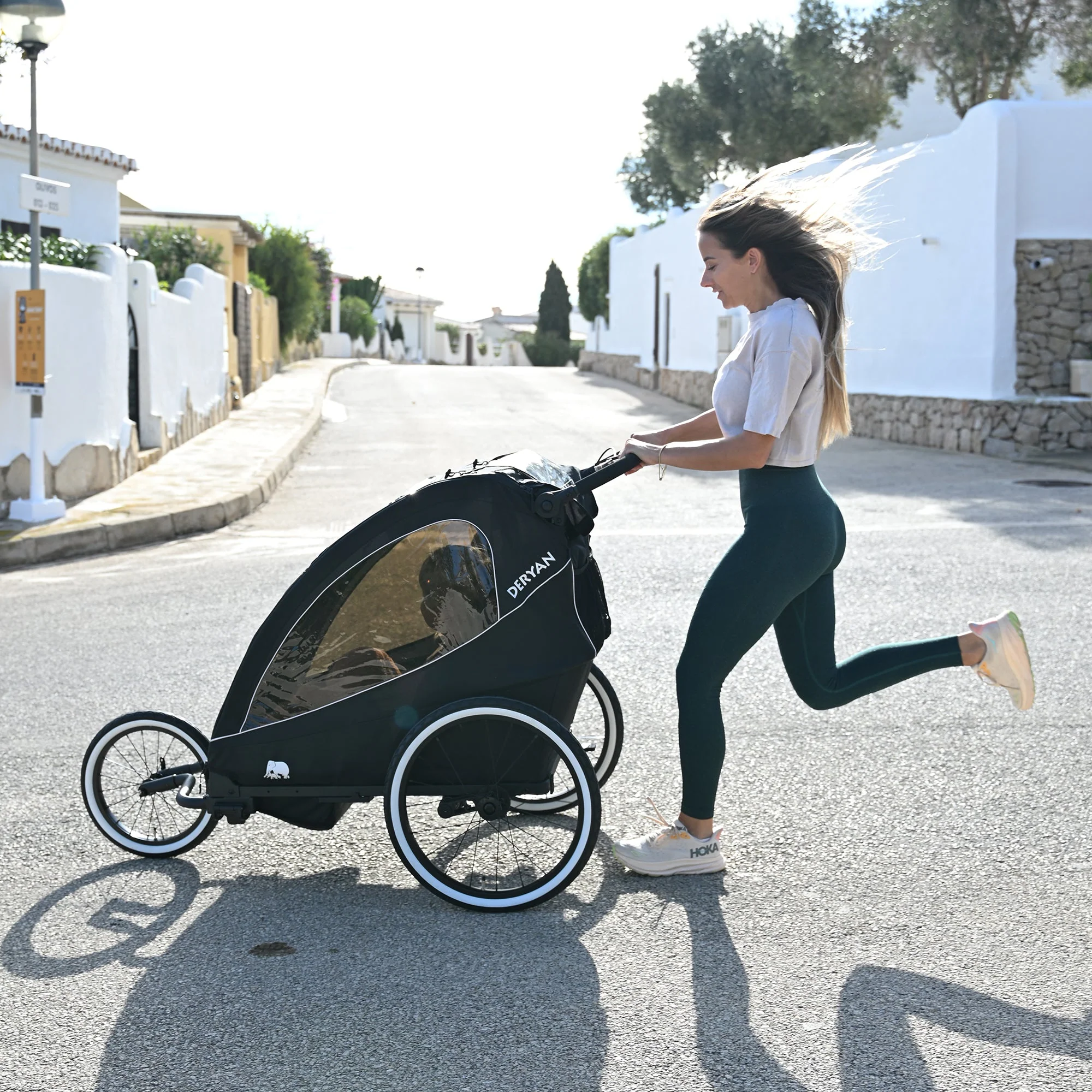 Luxe Fietskar - fietskar en wandelwagen en hardloopkinderwagen - Zwart - Image 11