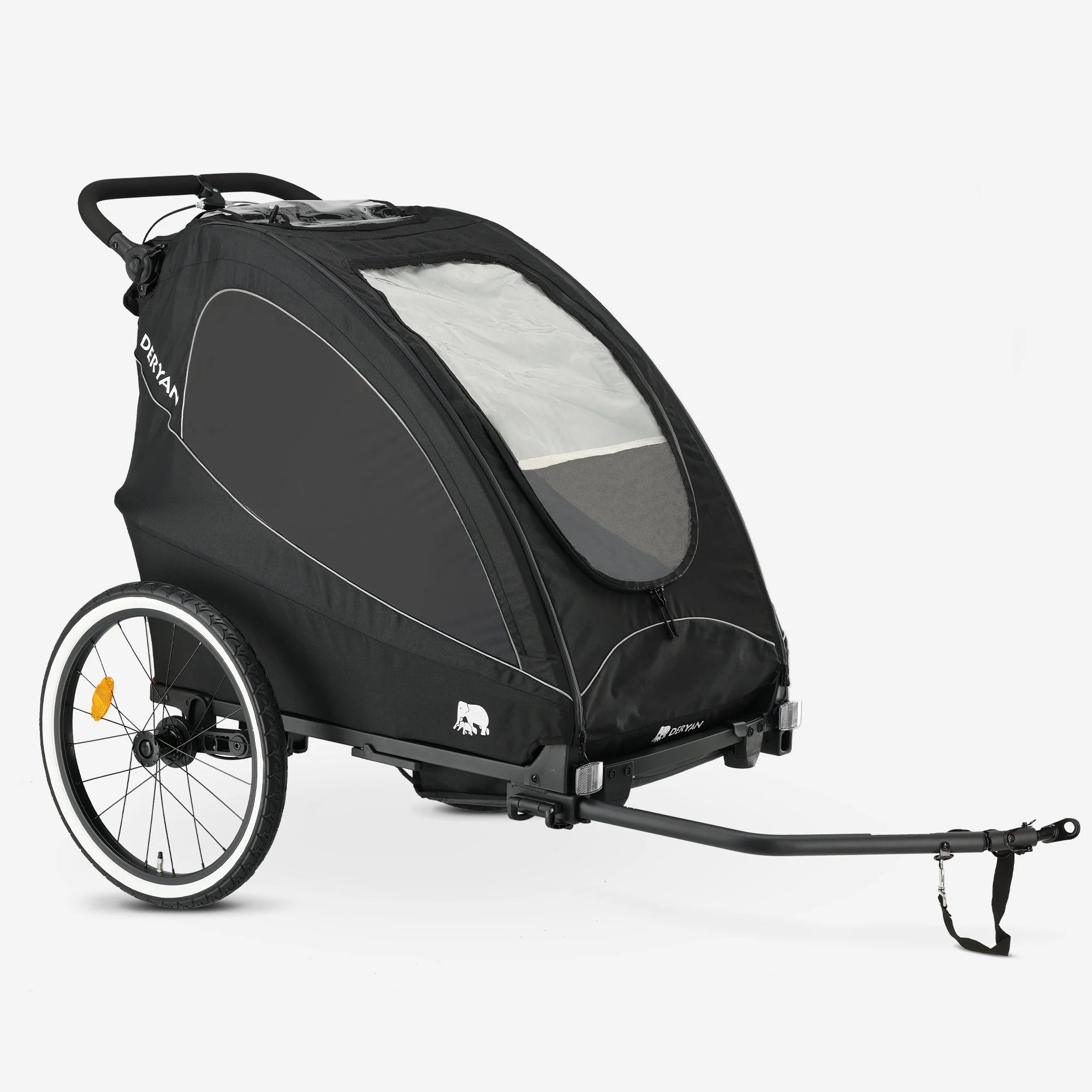 Luxe Fietskar - fietskar en wandelwagen en hardloopkinderwagen - Zwart - Image 13