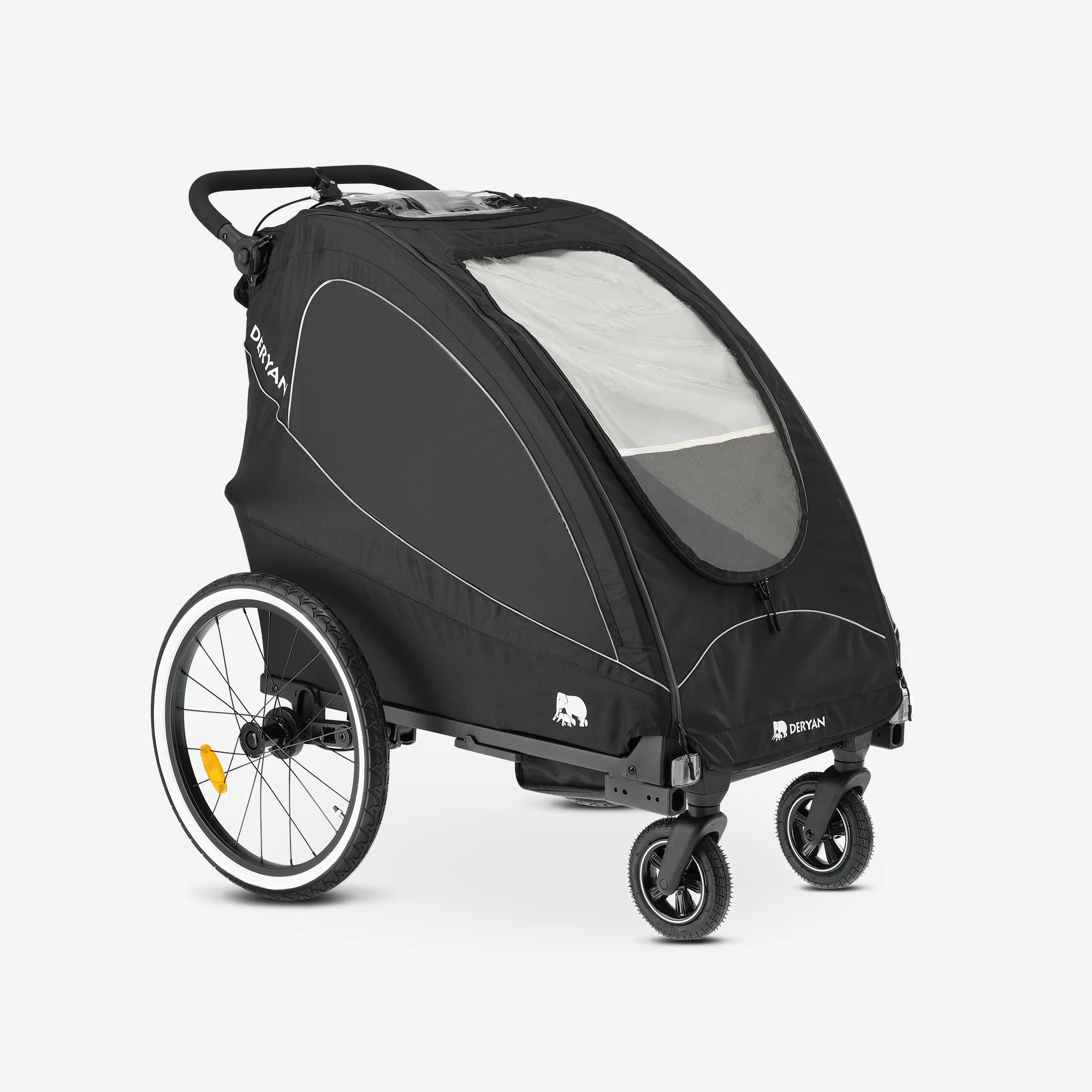 Luxe Fietskar - fietskar en wandelwagen en hardloopkinderwagen - Zwart - Image 14