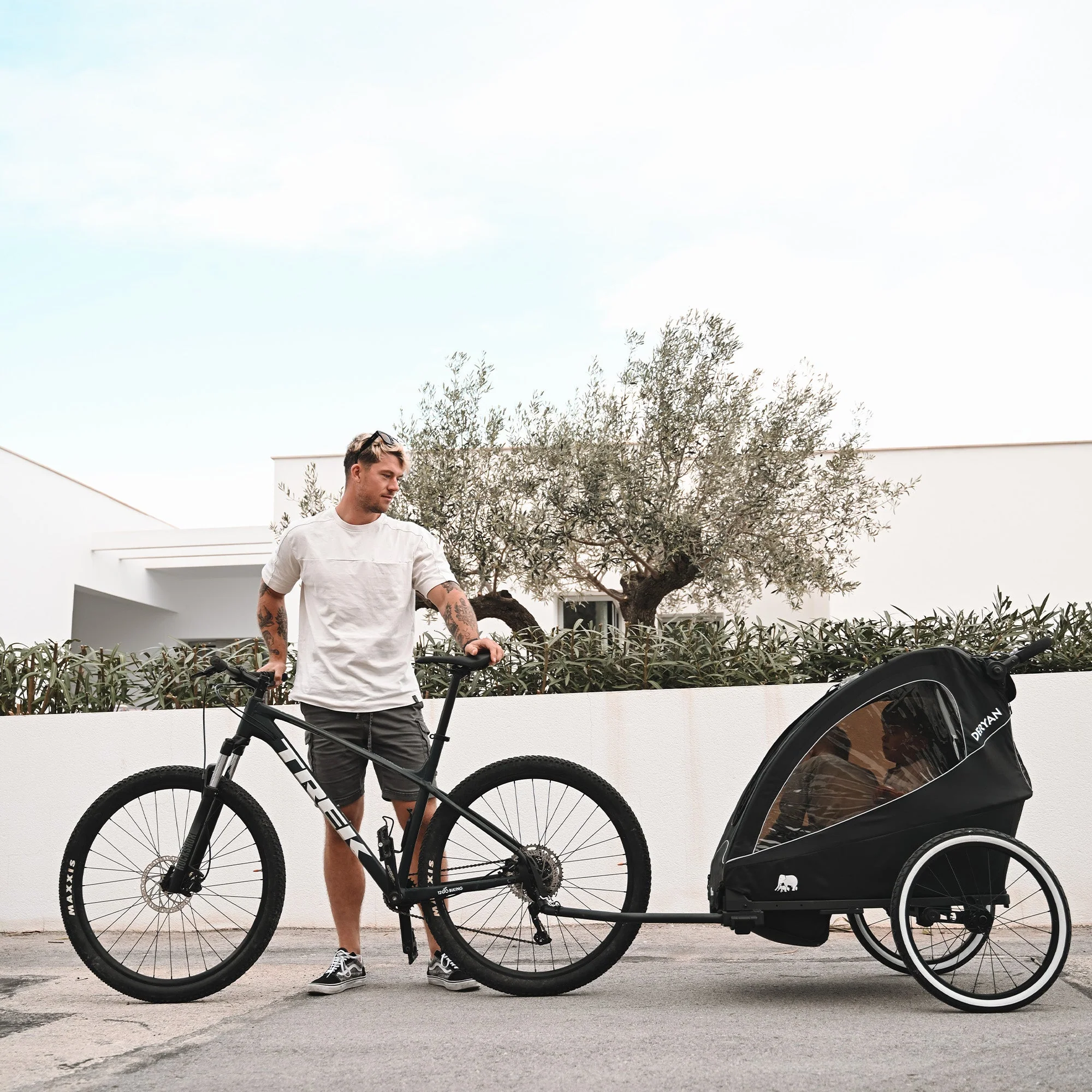 Luxe Fietskar - fietskar en wandelwagen en hardloopkinderwagen - Zwart - Image 2