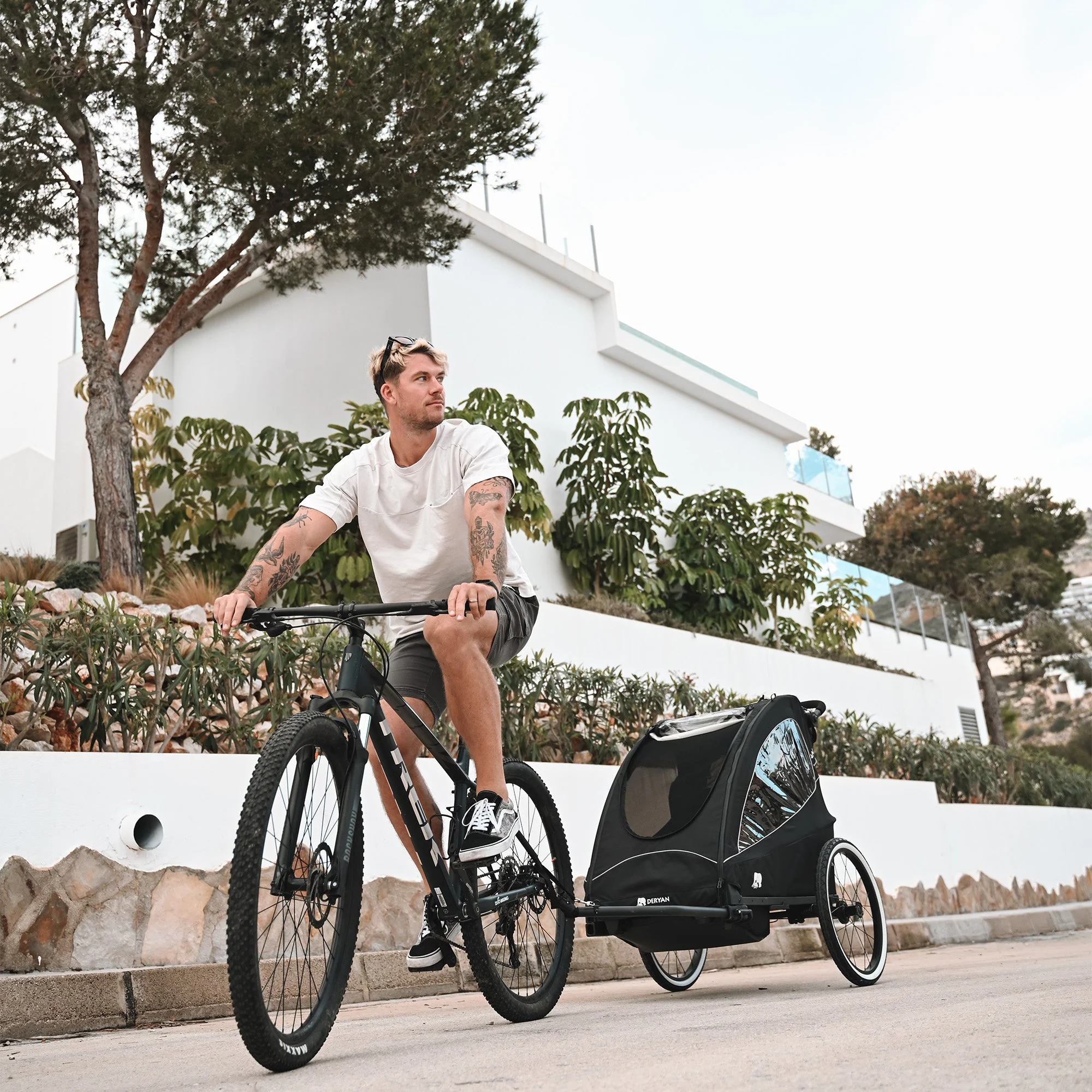 Luxe Fietskar - fietskar en wandelwagen en hardloopkinderwagen - Zwart - Image 4