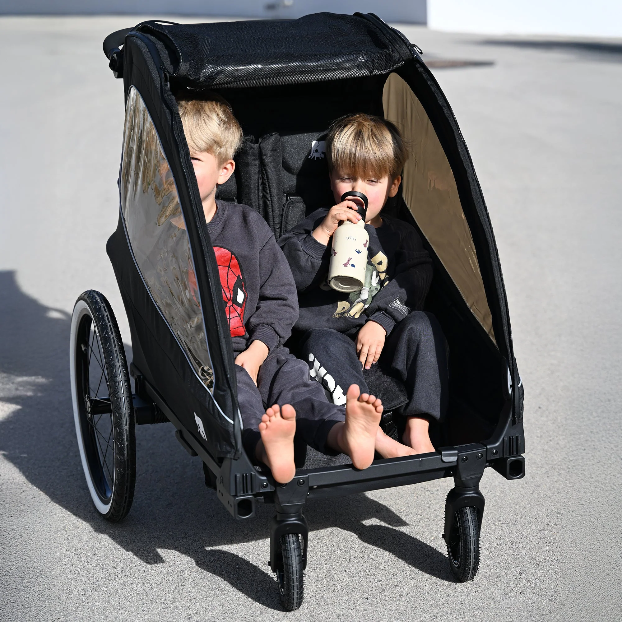 Luxe Fietskar - fietskar en wandelwagen en hardloopkinderwagen - Zwart - Image 5