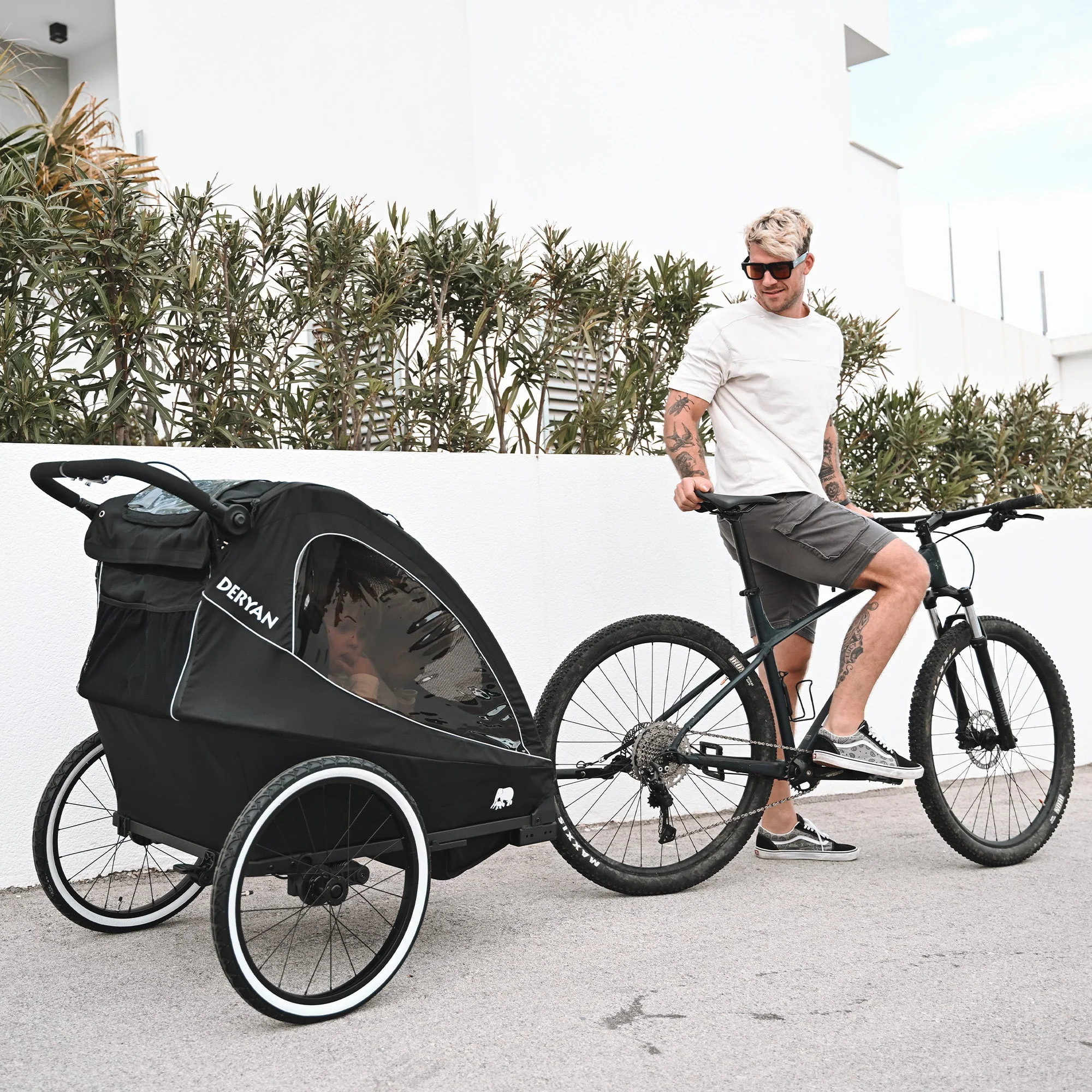 Luxe Fietskar - fietskar en wandelwagen en hardloopkinderwagen - Zwart - Image 9