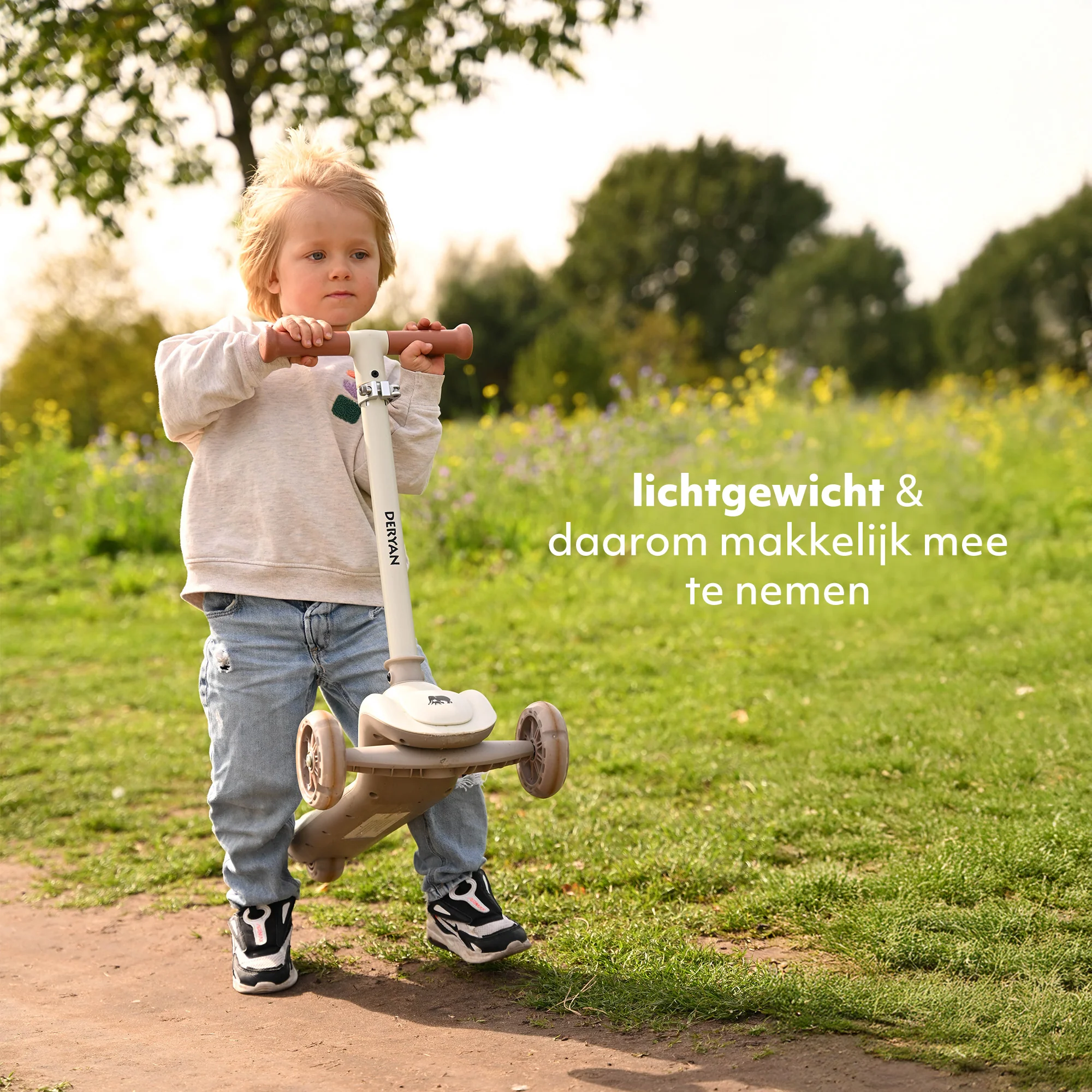 Harvey Kinderstep step 3 wielen - leeftijdsgroep 3+ - max 50kg - LED verlichting in de wielen - hoogte verstelbaar 65-70-75-80 cm - Grijs - Image 9