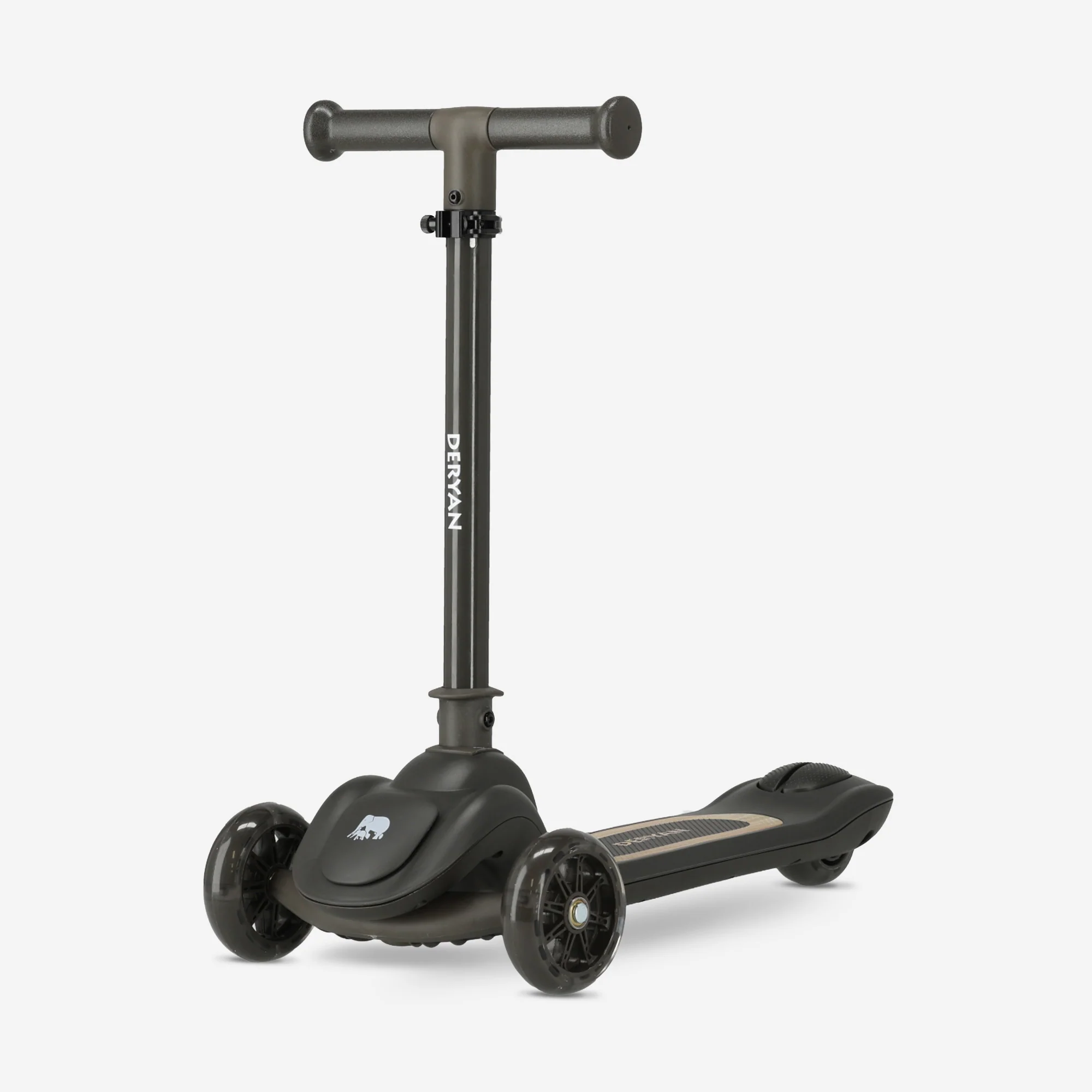 Harvey Kinderstep step 3 wielen - leeftijdsgroep 3+ - max 50kg - LED verlichting in de wielen - hoogte verstelbaar 65-70-75-80 cm - Zwart