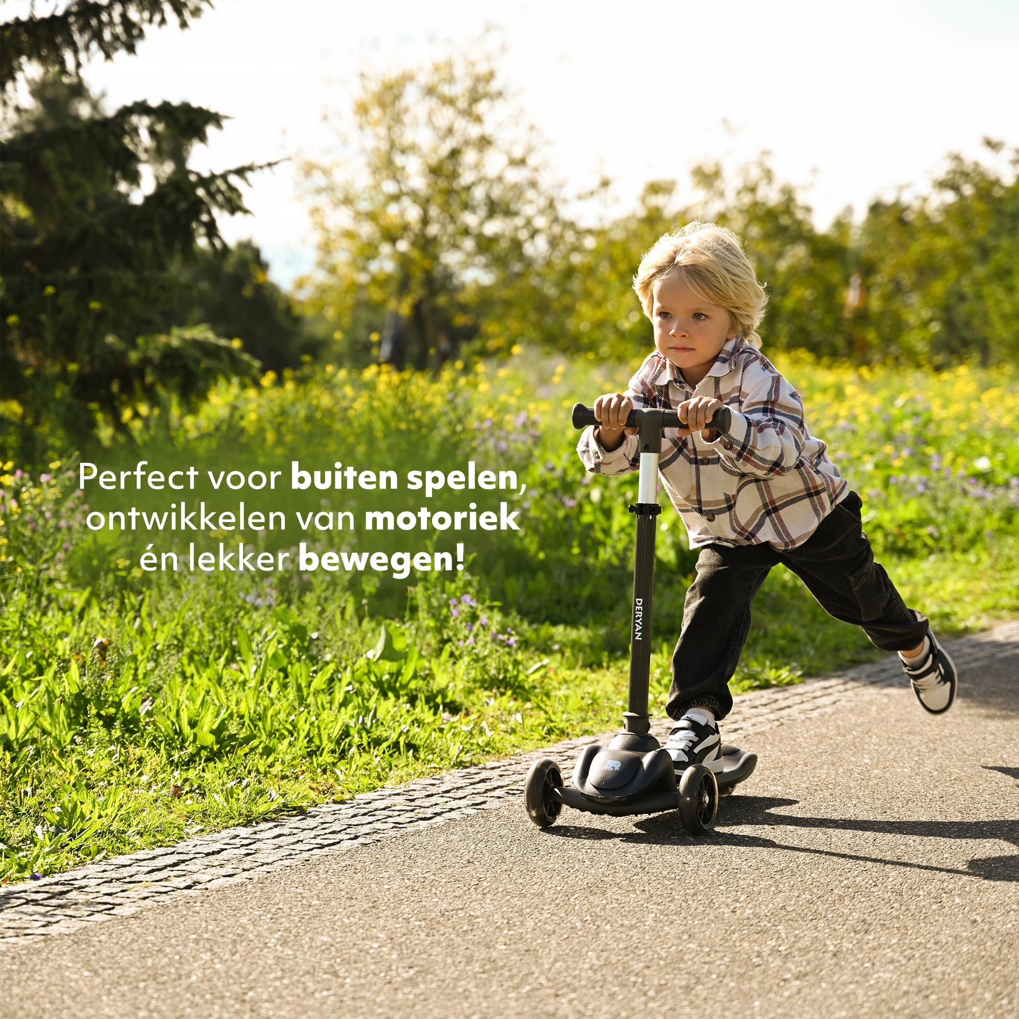 Harvey Kinderstep step 3 wielen - leeftijdsgroep 3+ - max 50kg - LED verlichting in de wielen - hoogte verstelbaar 65-70-75-80 cm - Zwart - Image 10