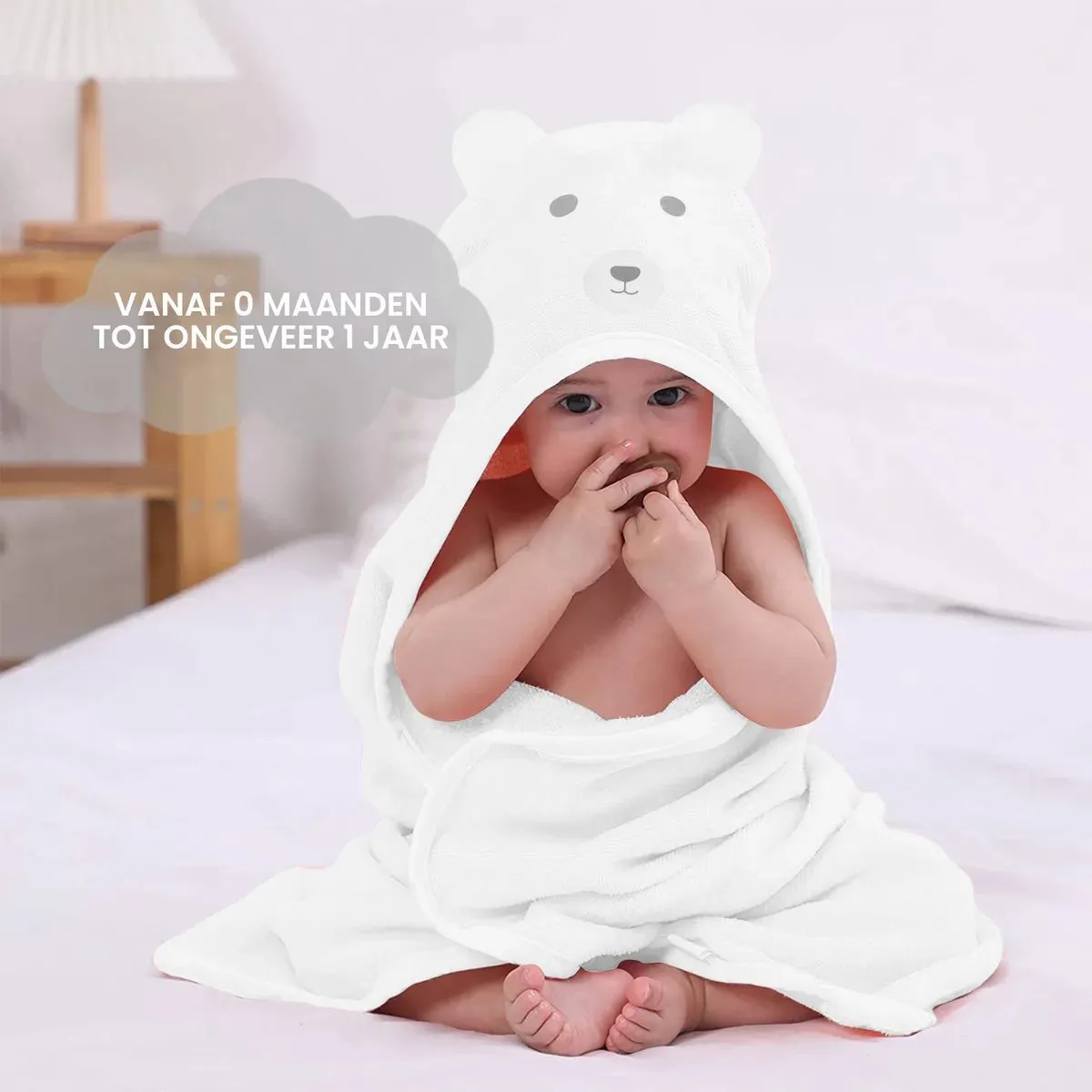 Ijsbeer Multifunctionele Baby Fleece deken met capuchon – Wikkeldeken – Deken 75x100 cm - Image 5