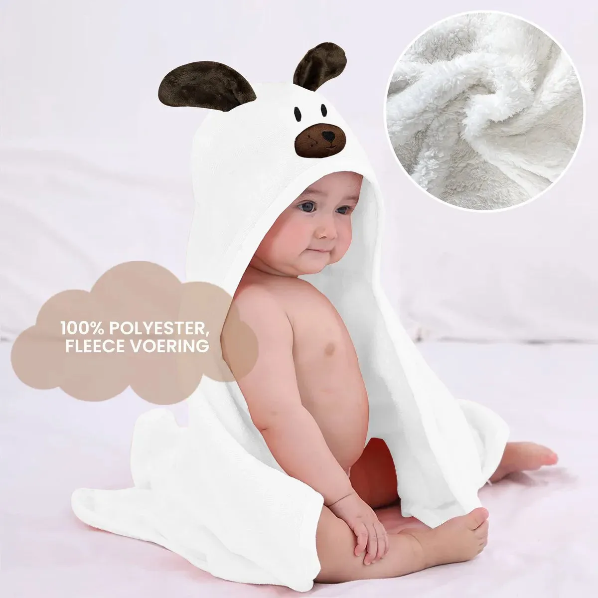 Konijn Bruin Multifunctionele Baby Fleece deken met capuchon – Wikkeldeken – Deken 75x100 cm - Image 4