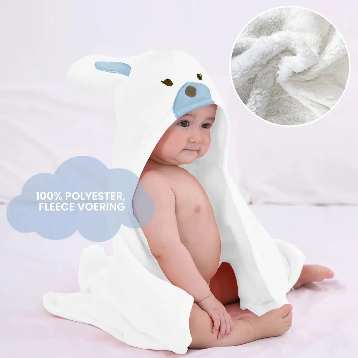 Konijn Multifunctionele Baby Fleece deken met capuchon – Wikkeldeken – Deken 75x100 cm - Image 5