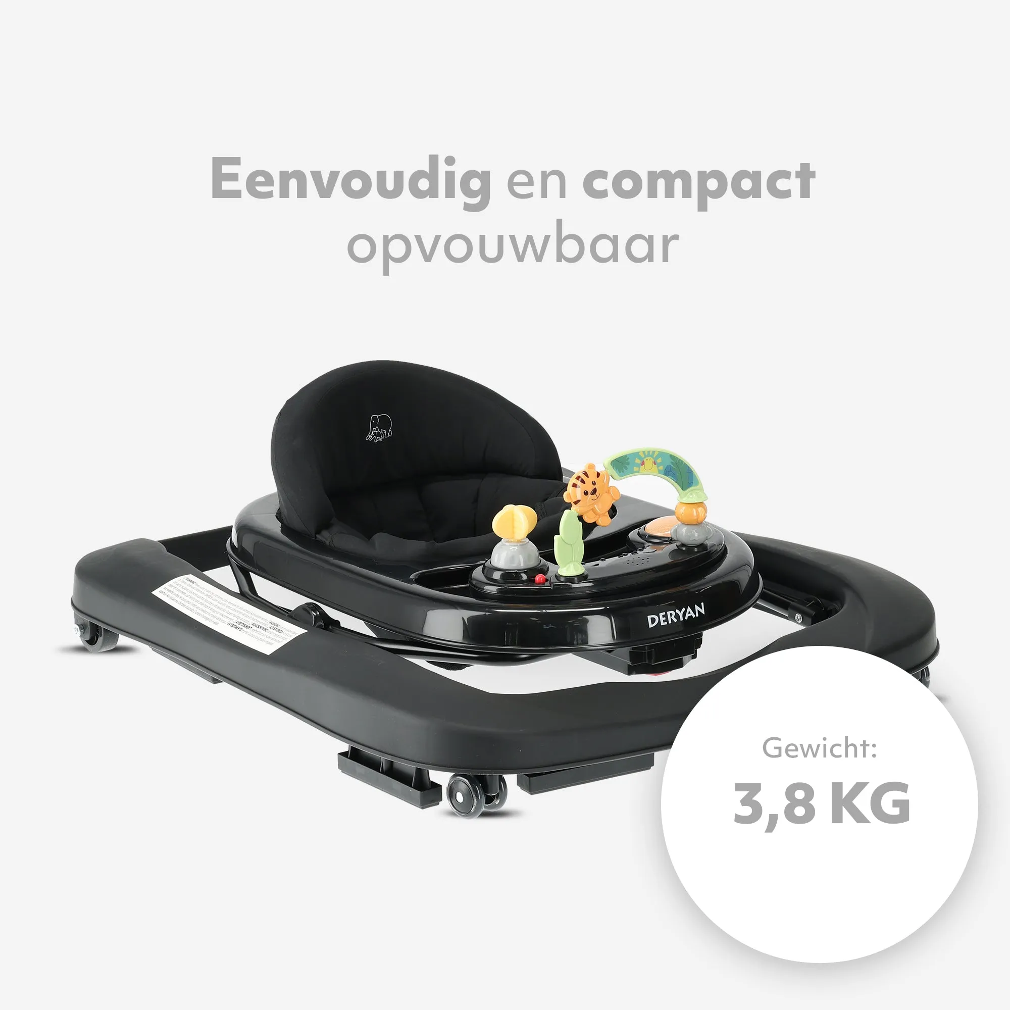 2-in-1 Loopstoel Zwart - Image 3