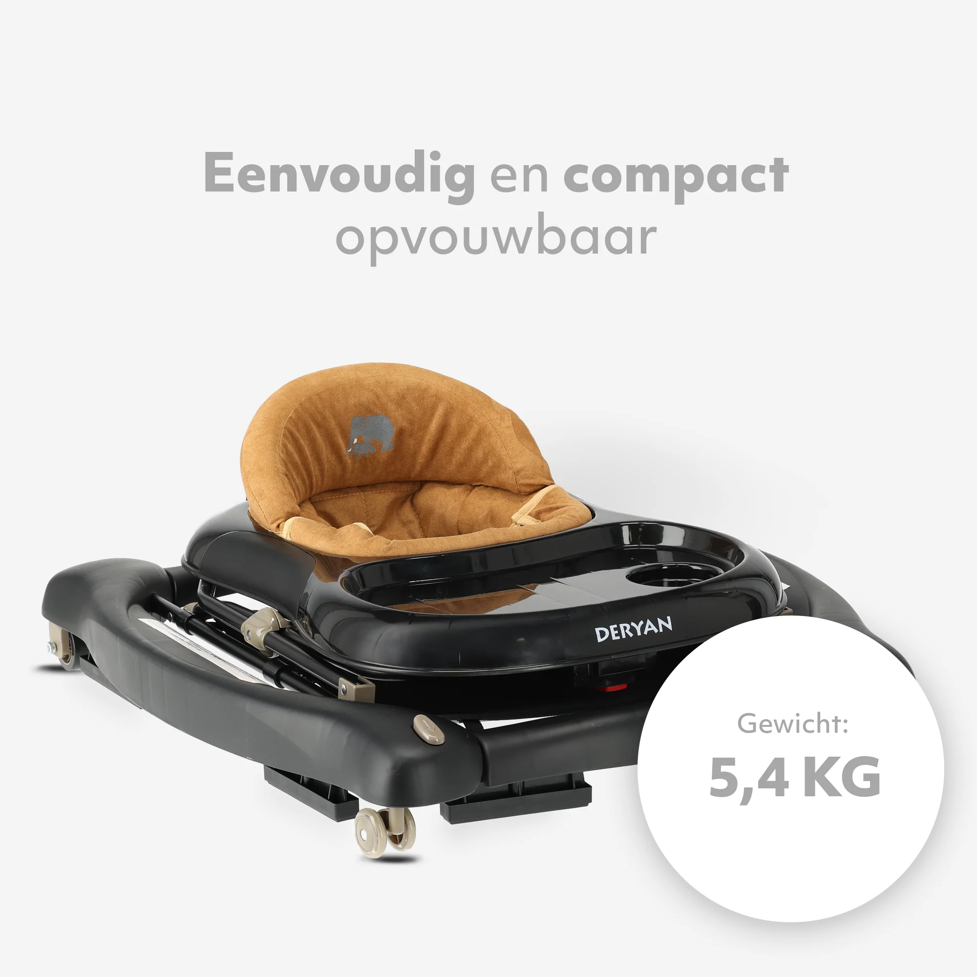 4-in-1 Loopstoel Zwart & Nougat - Image 3
