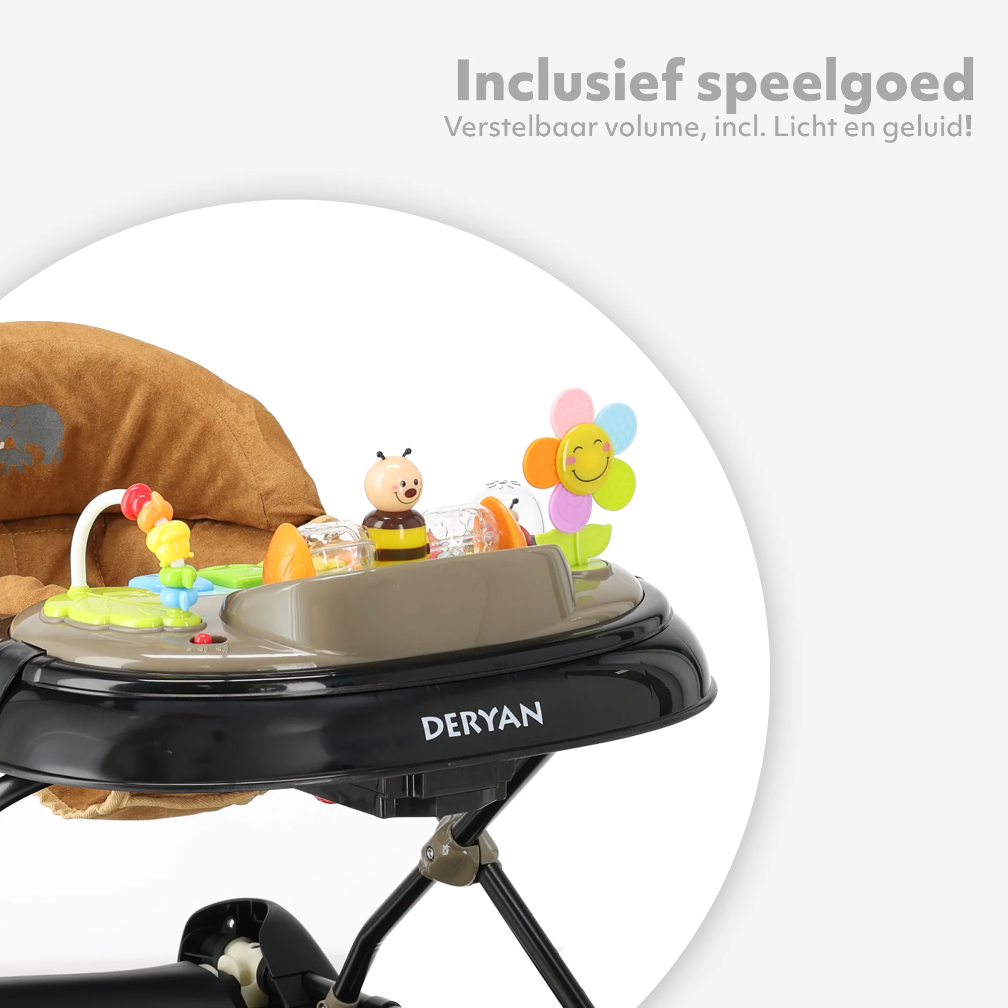 4-in-1 Loopstoel Zwart & Nougat - Image 5