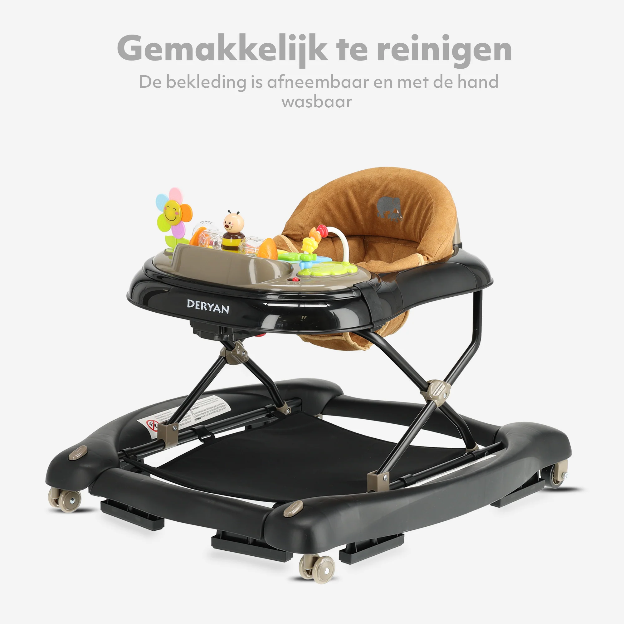 4-in-1 Loopstoel Zwart & Nougat - Image 7