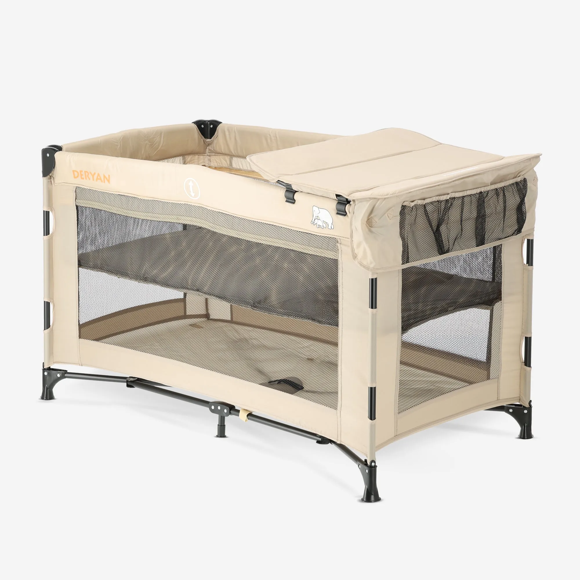 Luxe Campingbed Inclusief transporttas - Inclusief verschoonblad -Inclusief bodemverhoger Nougat - Image 5
