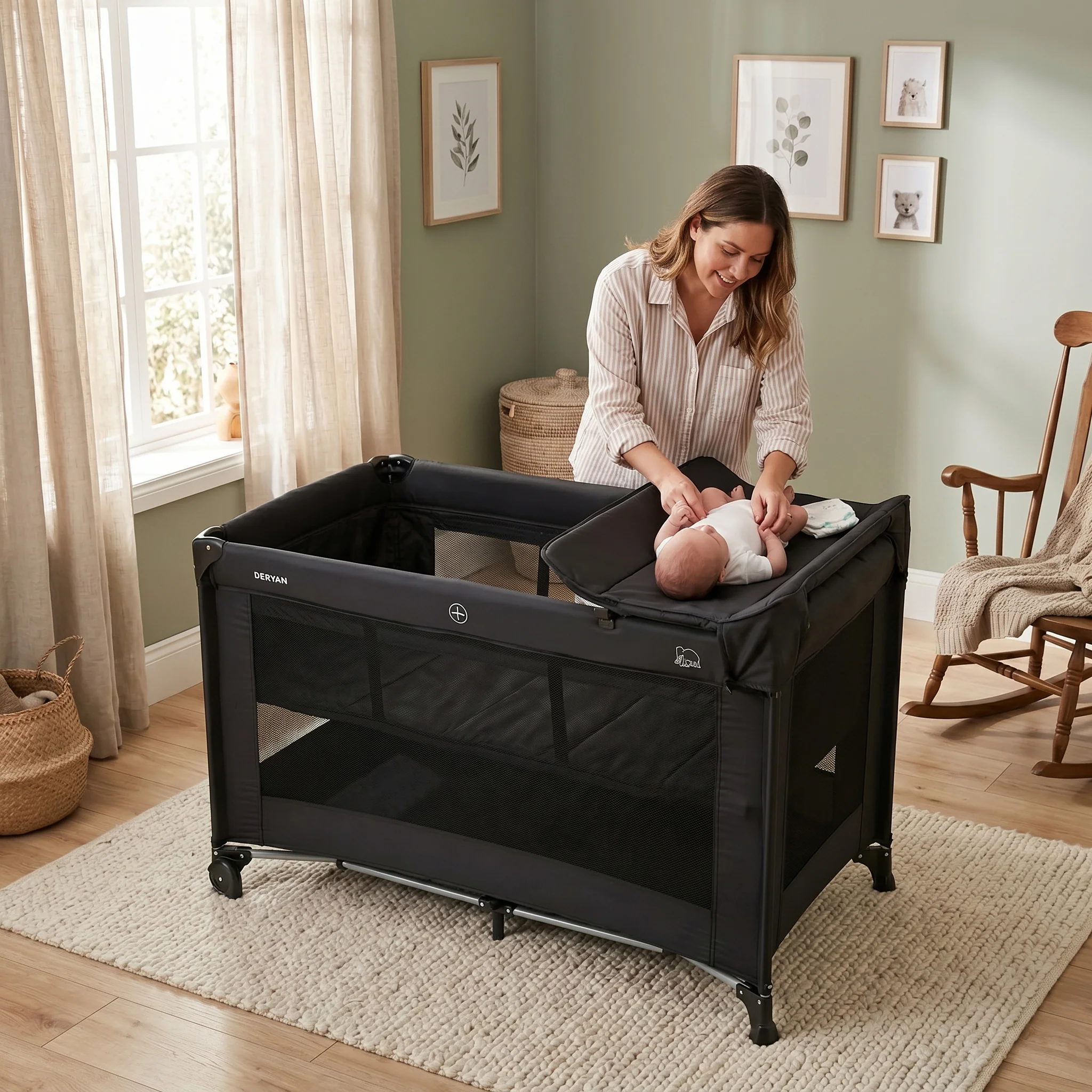 Luxe Campingbed Inclusief transporttas - Inclusief verschoonblad -Inclusief bodemverhoger Zwart - Image 10