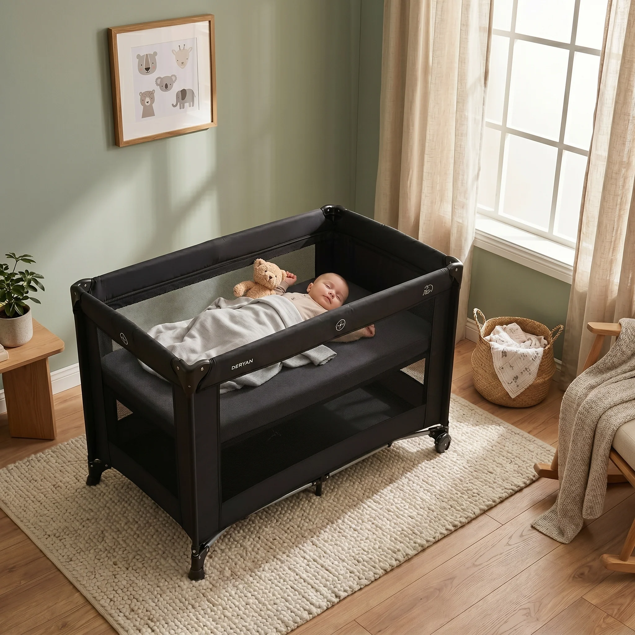 Luxe Campingbed Inclusief transporttas - Inclusief verschoonblad -Inclusief bodemverhoger Zwart - Image 11