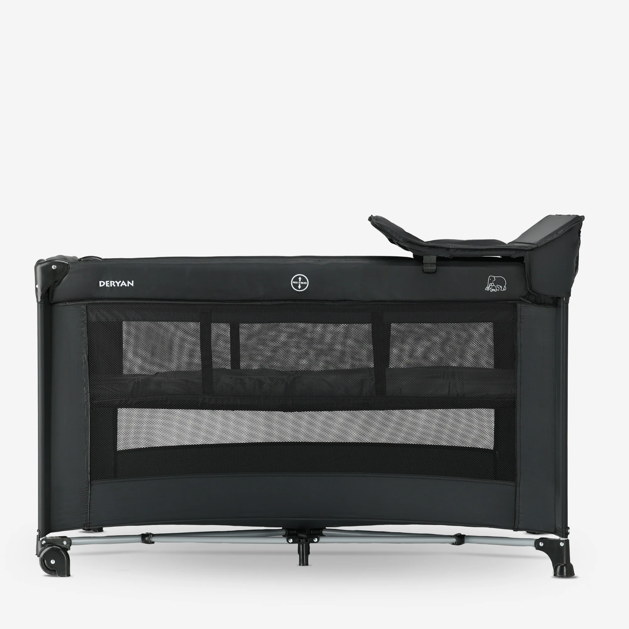 Luxe Campingbed Inclusief transporttas - Inclusief verschoonblad -Inclusief bodemverhoger Zwart - Image 2