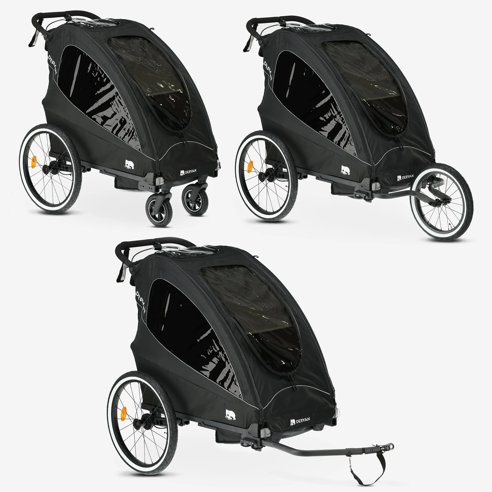 Luxe Fietskar - fietskar en wandelwagen en hardloopkinderwagen - 1 persoons