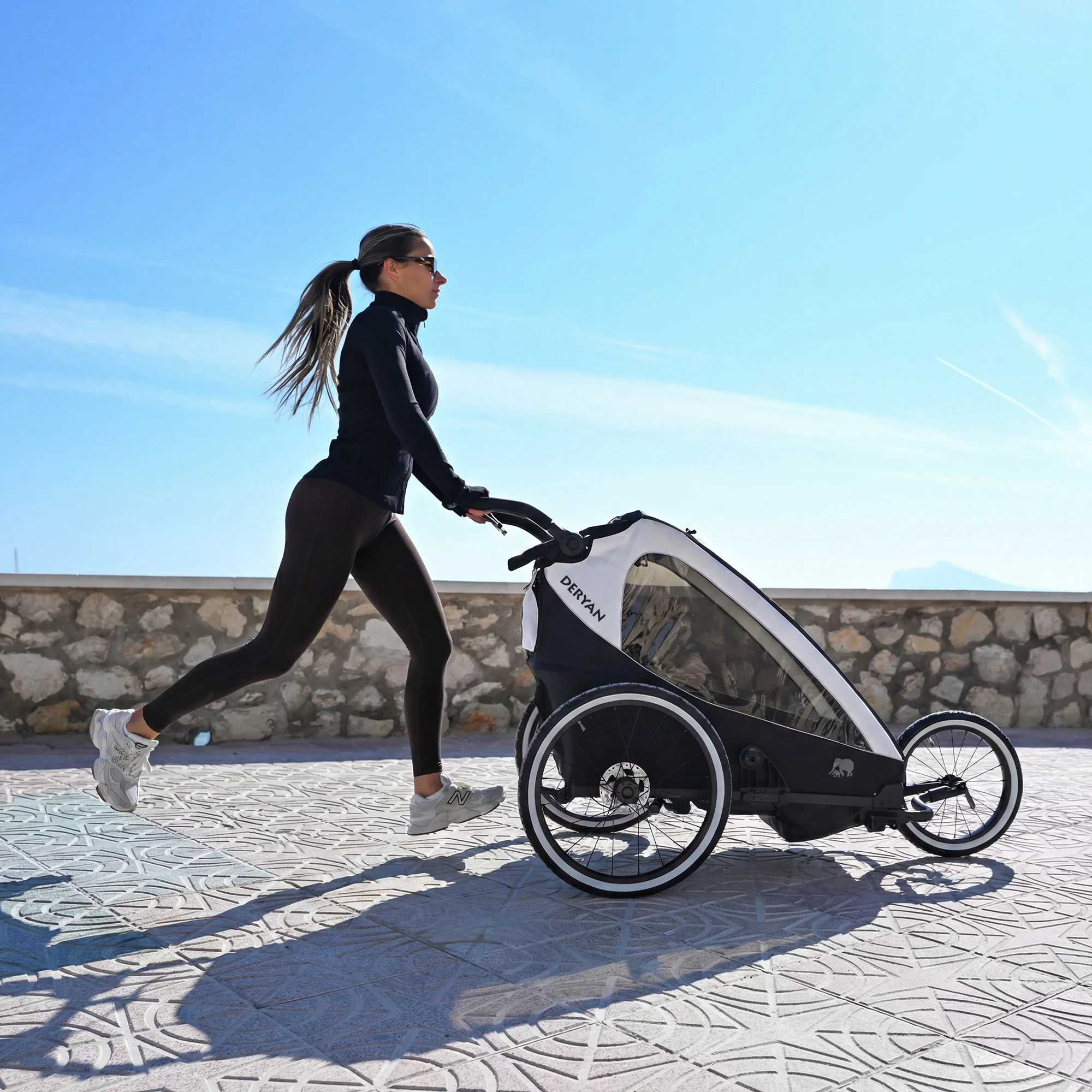 Luxe Fietskar V2 - Wandelwagen - Hardloopkinderwagen Cream - Image 11