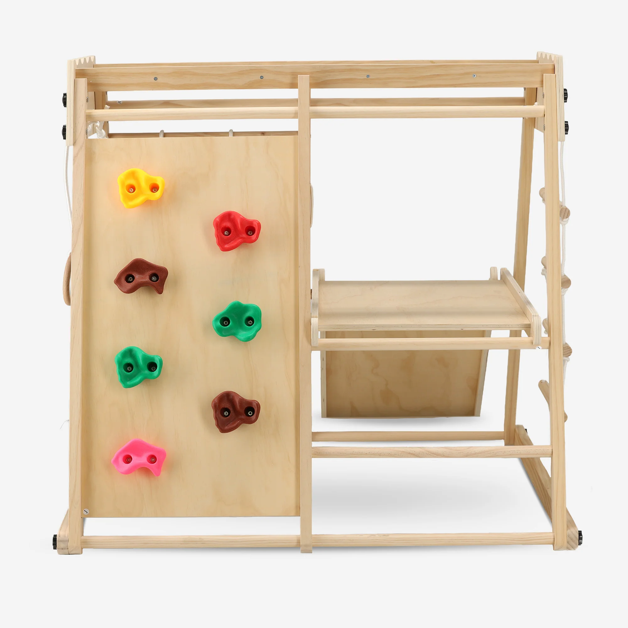 Luxe Houten Speelklimrek - Speeltoestel voor kinderen - Met glijbaan + Klimwand en Accessoires - Image 7