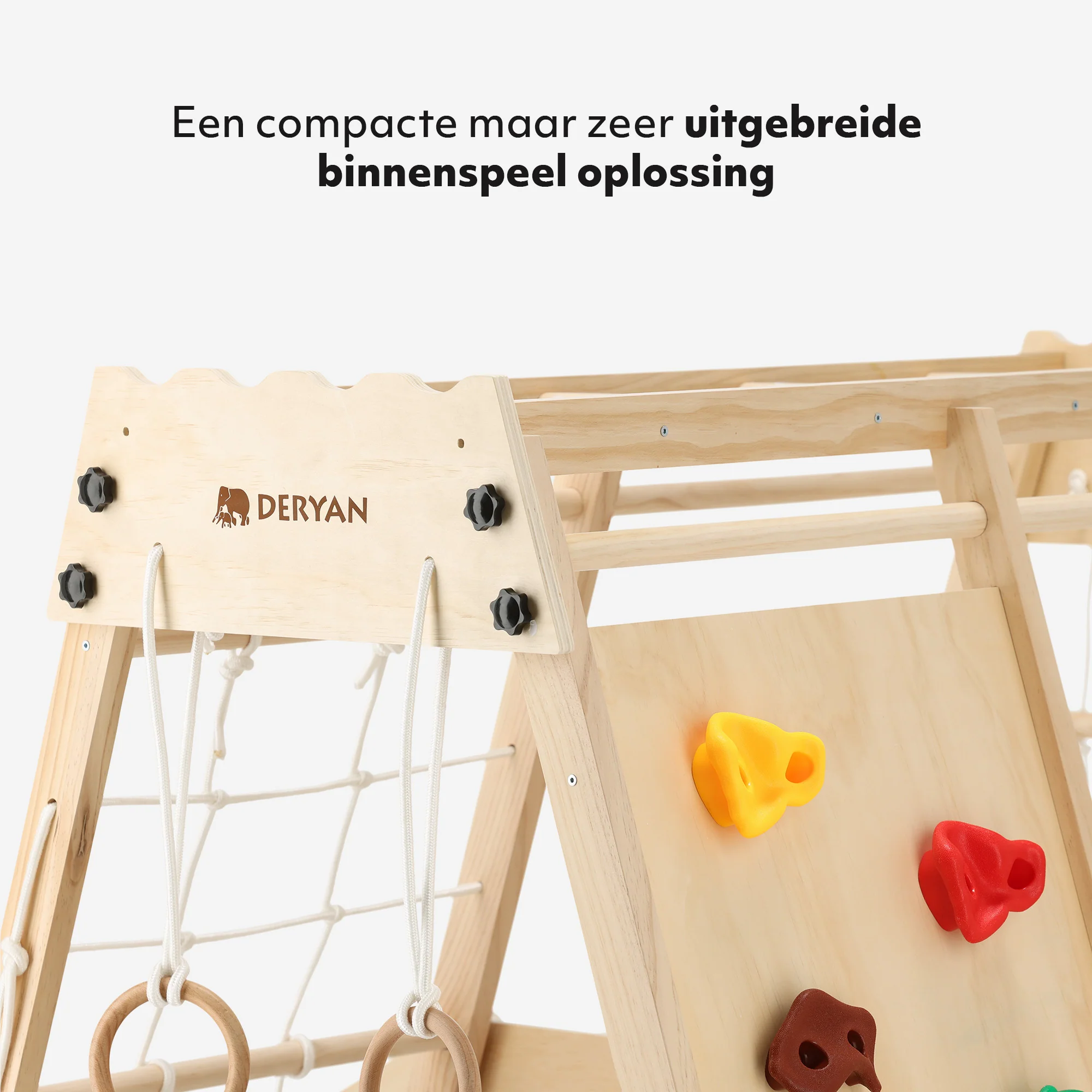 Luxe Houten Speelklimrek - Speeltoestel voor kinderen - Met glijbaan + Klimwand en Accessoires - Image 9