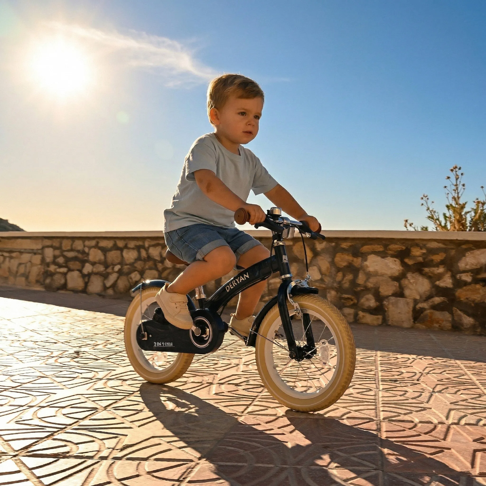 Luxe Kinderfiets 12 inch - 3 in 1 - loopfiets Blauw - Image 6