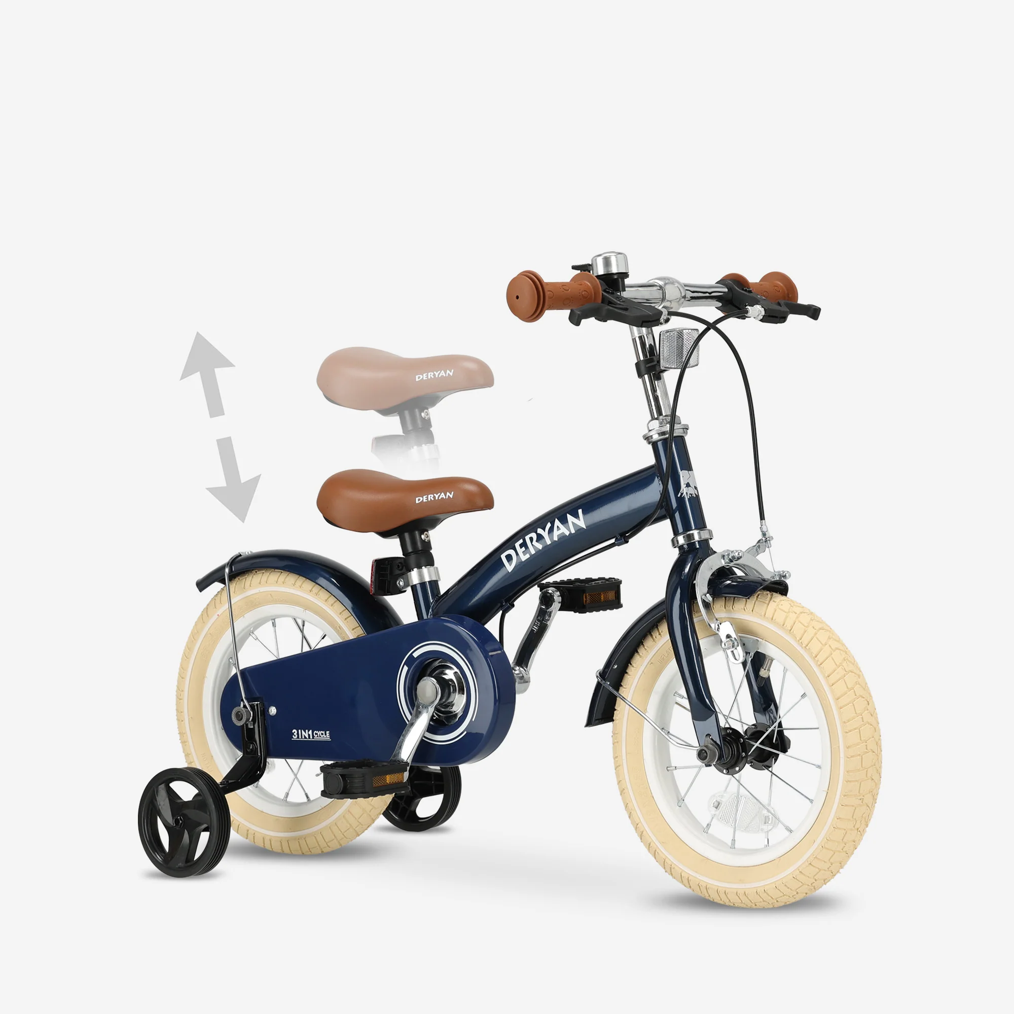 Luxe Kinderfiets 12 inch - 3 in 1 - loopfiets Blauw - Image 9