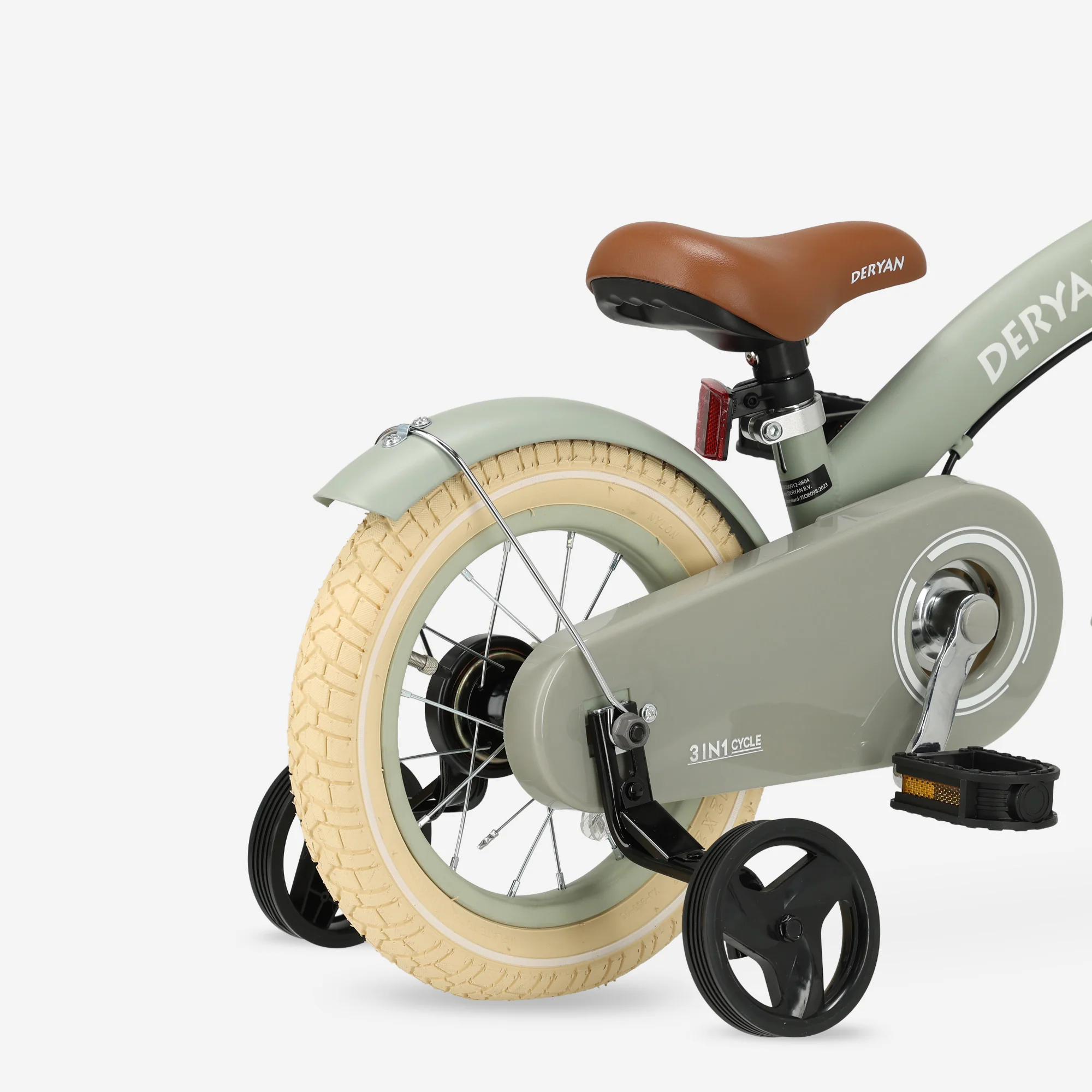 Luxe Kinderfiets 12 inch - 3 in 1 - loopfiets Groen - Image 11