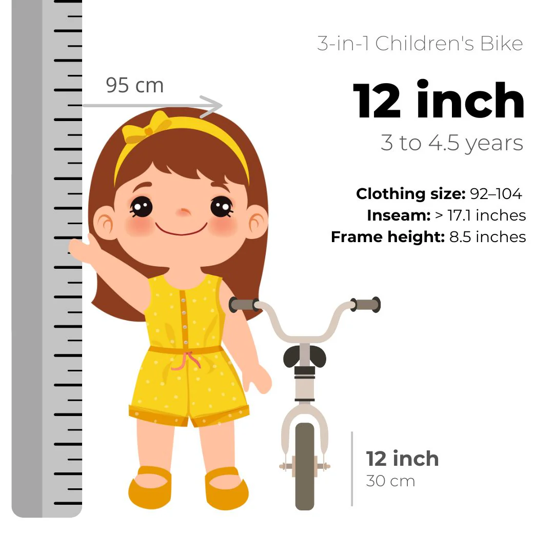 Luxe Kinderfiets 12 inch - 3 in 1 - loopfiets Roze - Image 12