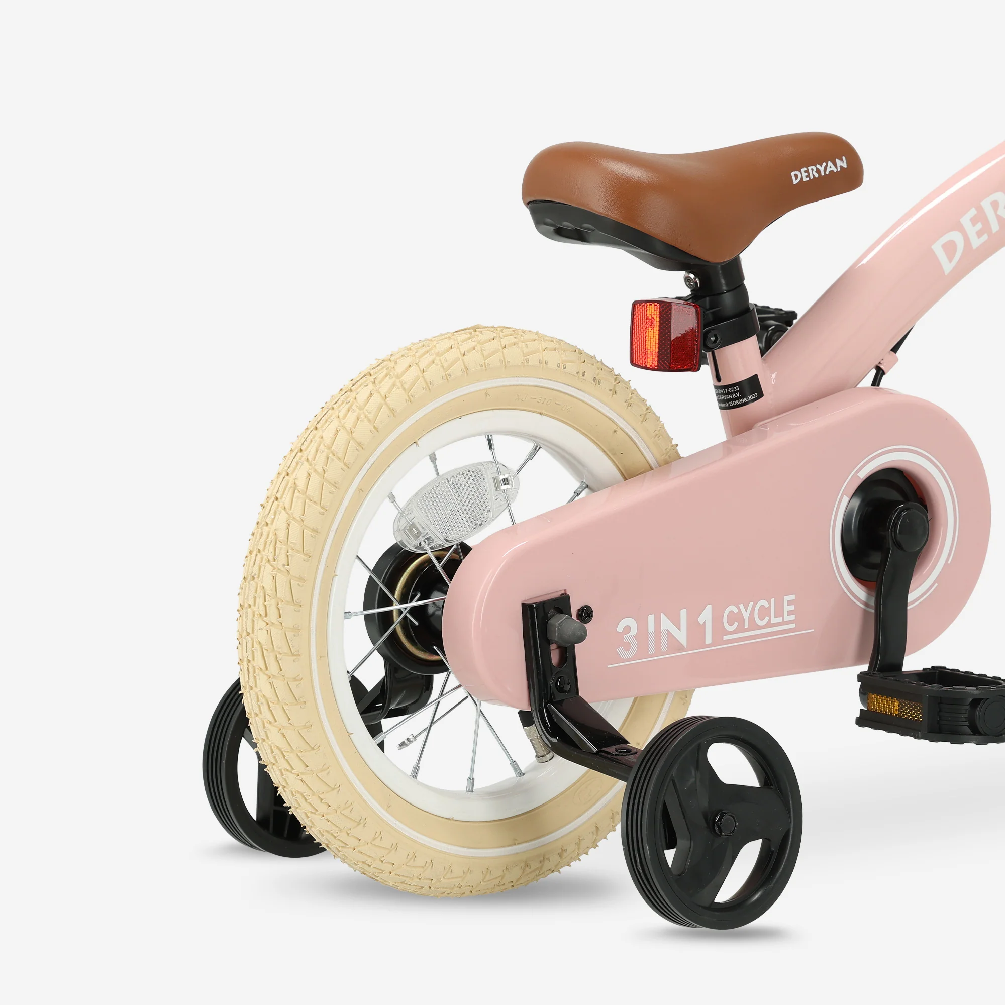 Luxe Kinderfiets 12 inch - 3 in 1 - loopfiets Roze - Image 10