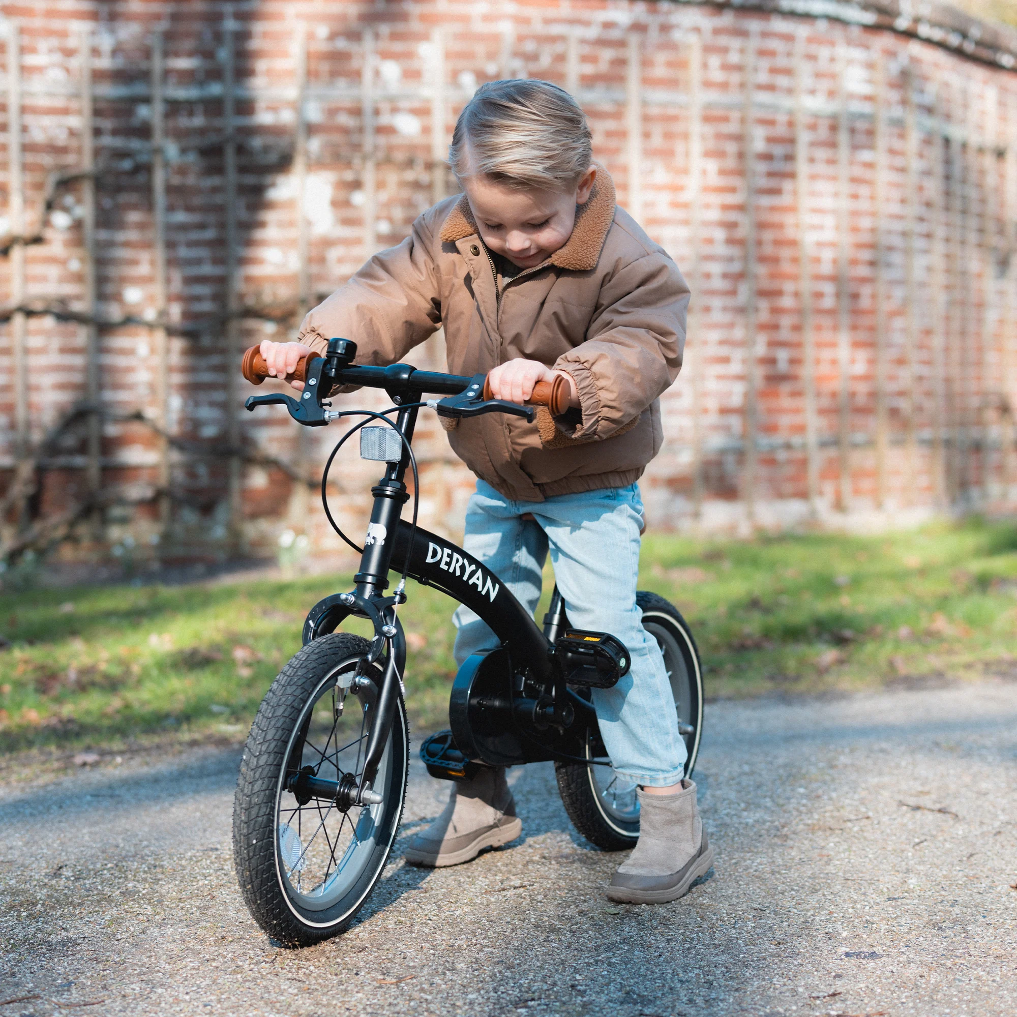 Luxe Kinderfiets 14 inch - 3 in 1 - loopfiets Zwart - Image 15