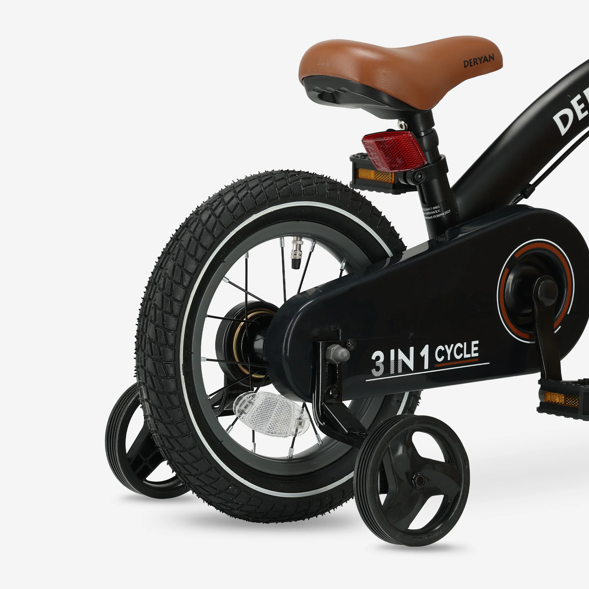 Luxe Kinderfiets 12 inch - 3 in 1 - loopfiets Zwart - Image 9