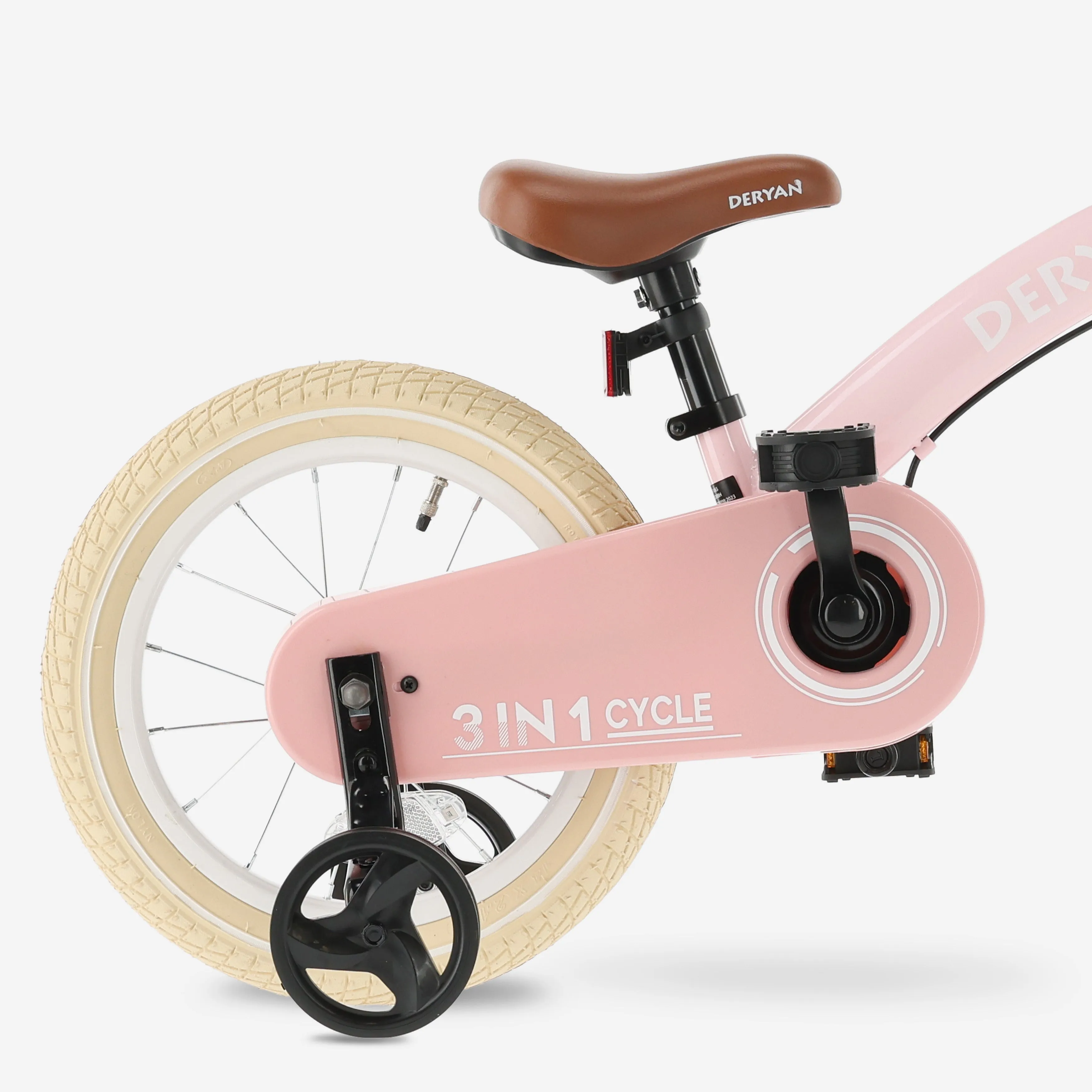 Luxe Kinderfiets 14 inch - 3 in 1 - loopfiets - Roze - Image 11