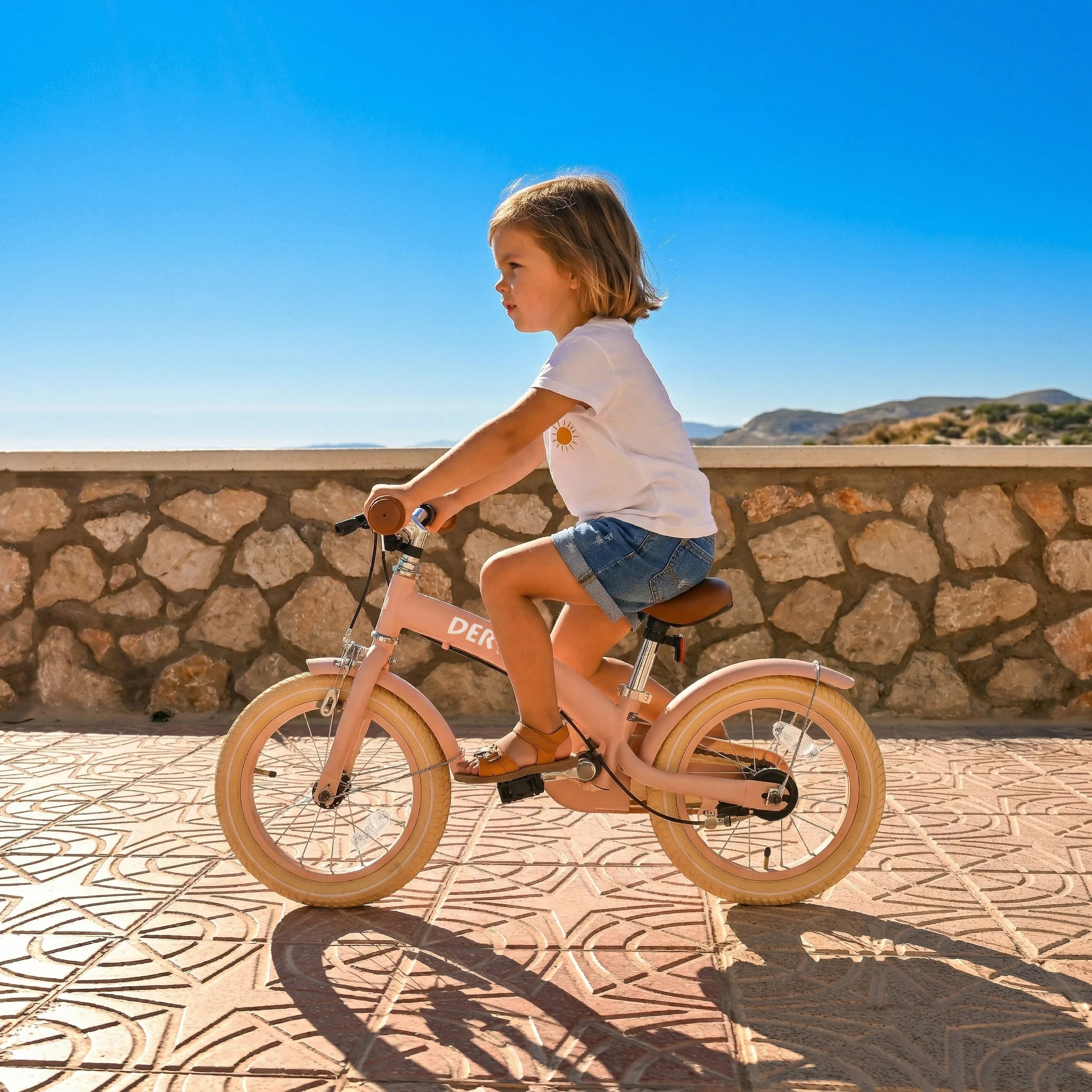Luxe Kinderfiets 14 inch - 3 in 1 - loopfiets - Roze - Image 6