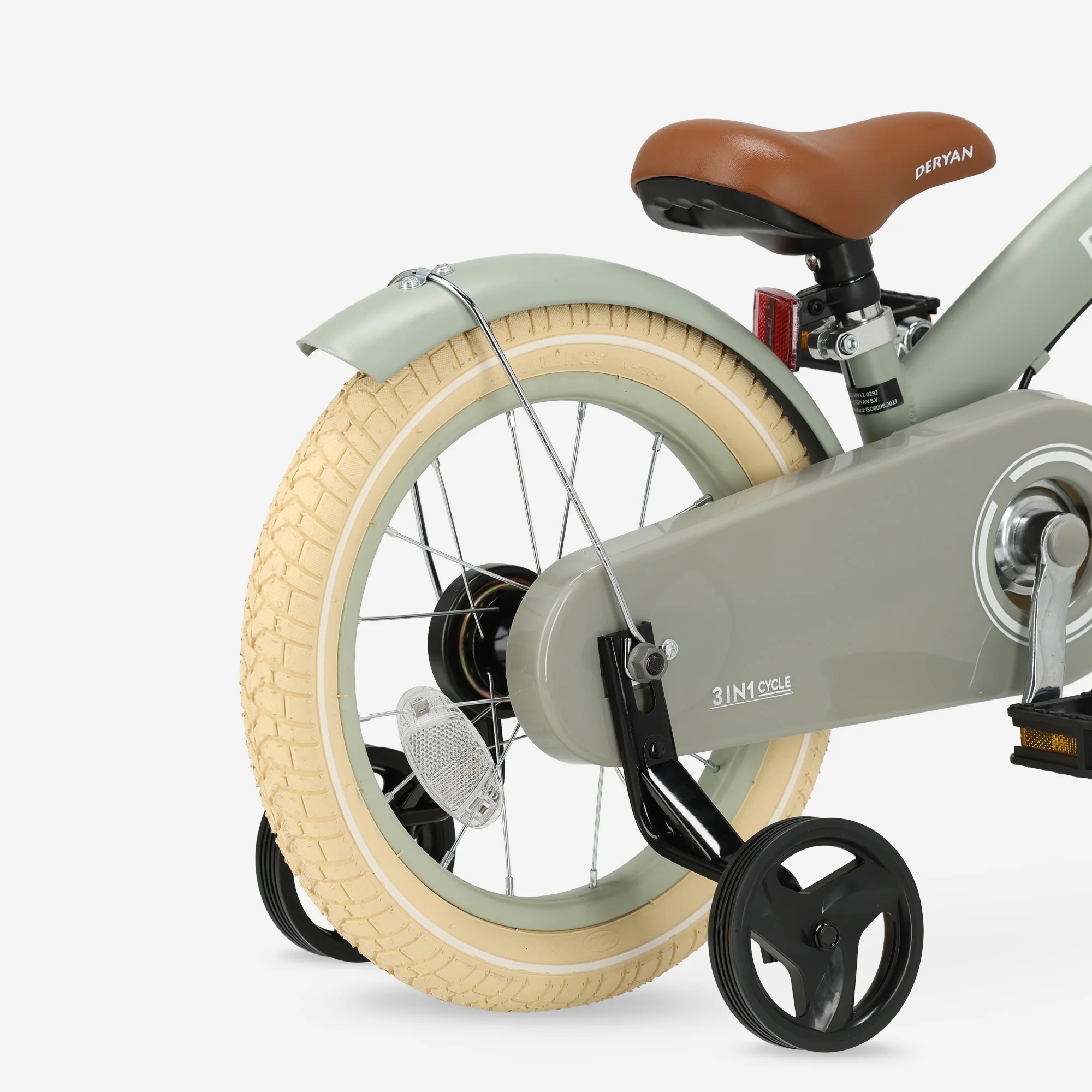 Luxe Kinderfiets 14 inch - 3 in 1 - loopfiets Groen - Image 11