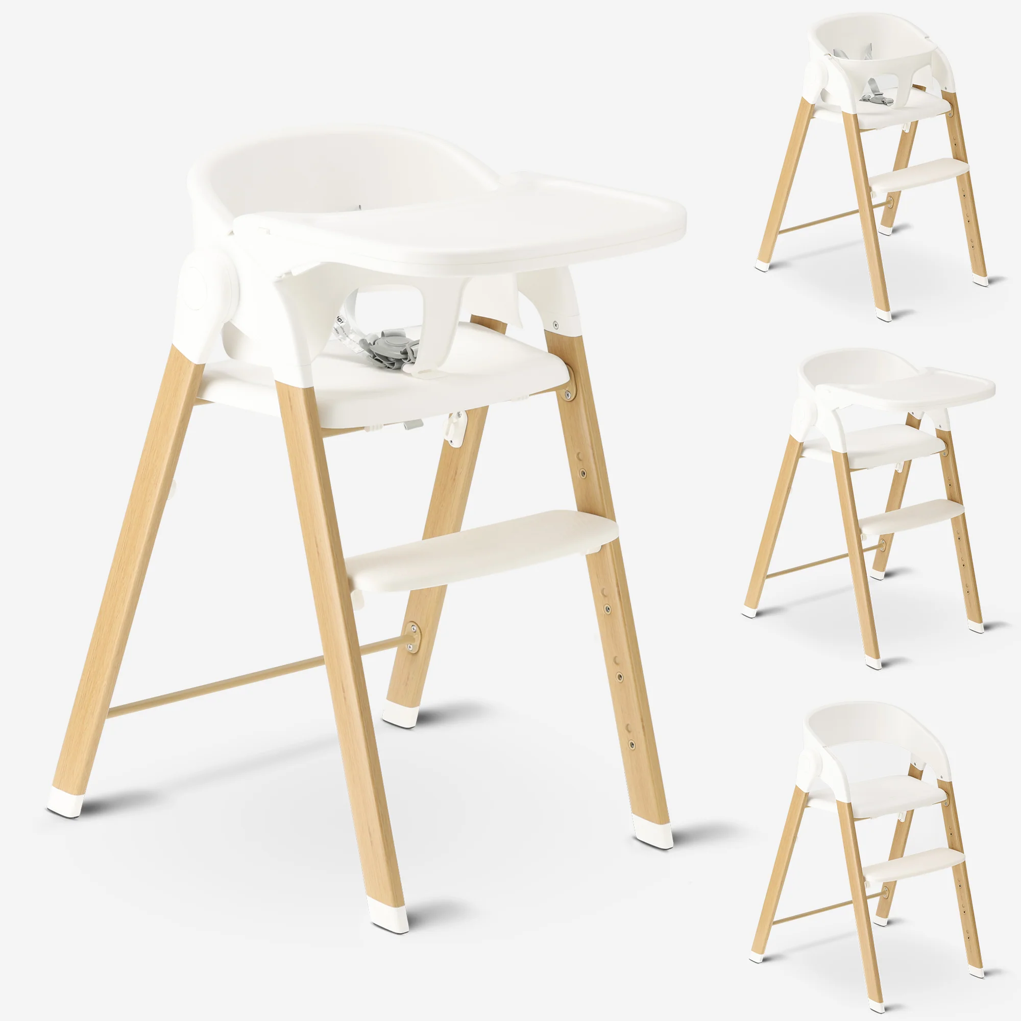 Luxe Kinderstoel Wit / Hout