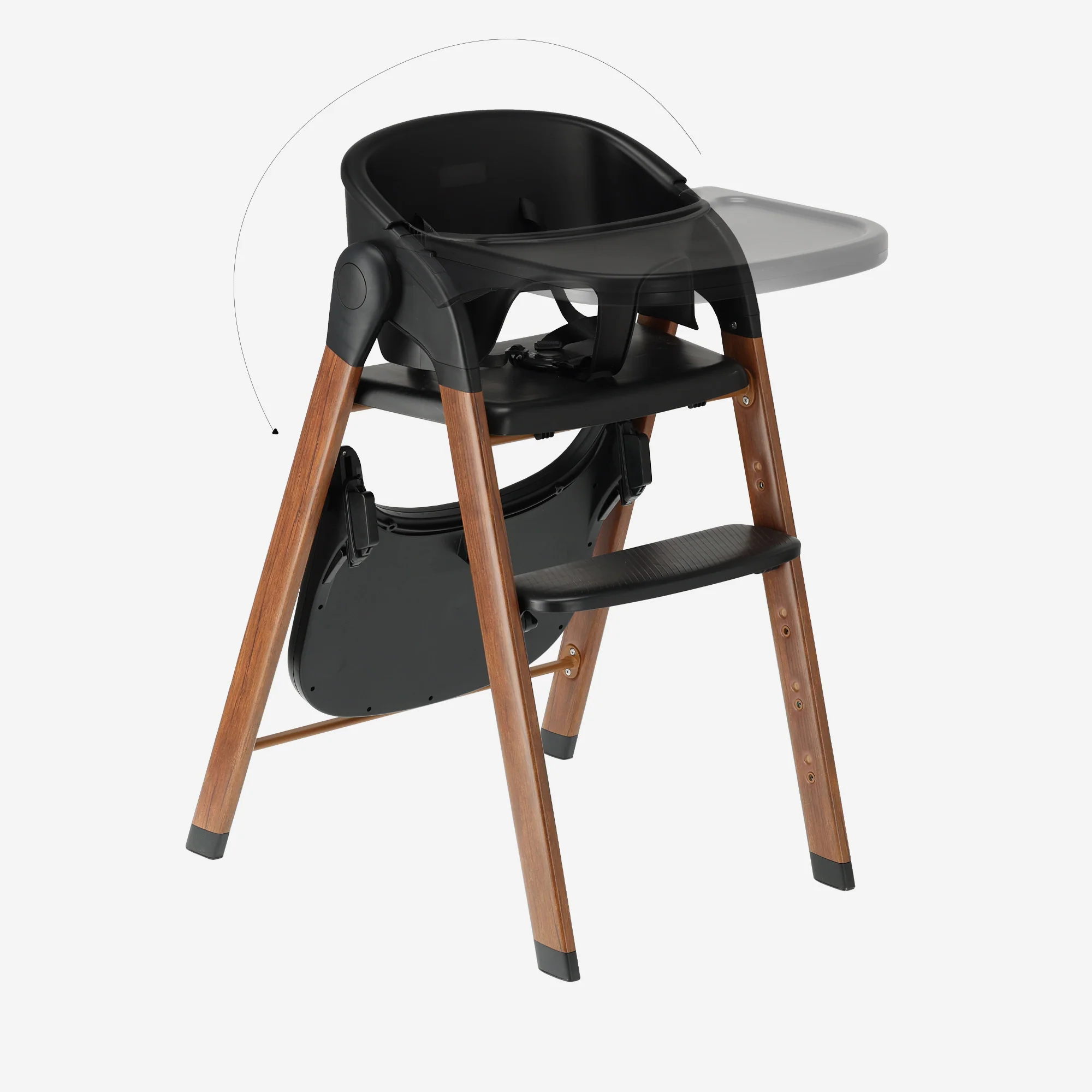 Luxe Kinderstoel Zwart / Hout - Image 10