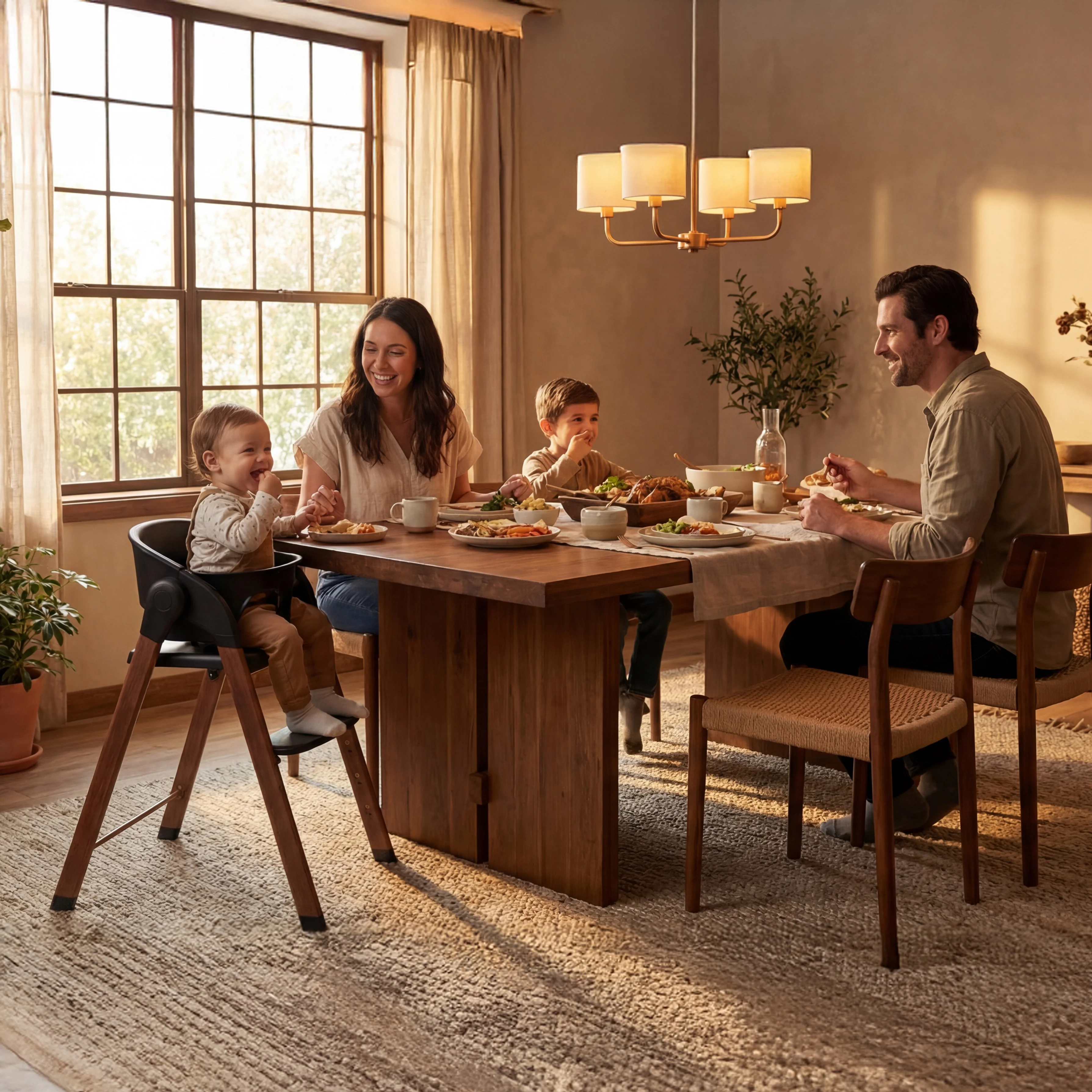 Luxe Kinderstoel Zwart / Hout - Image 4