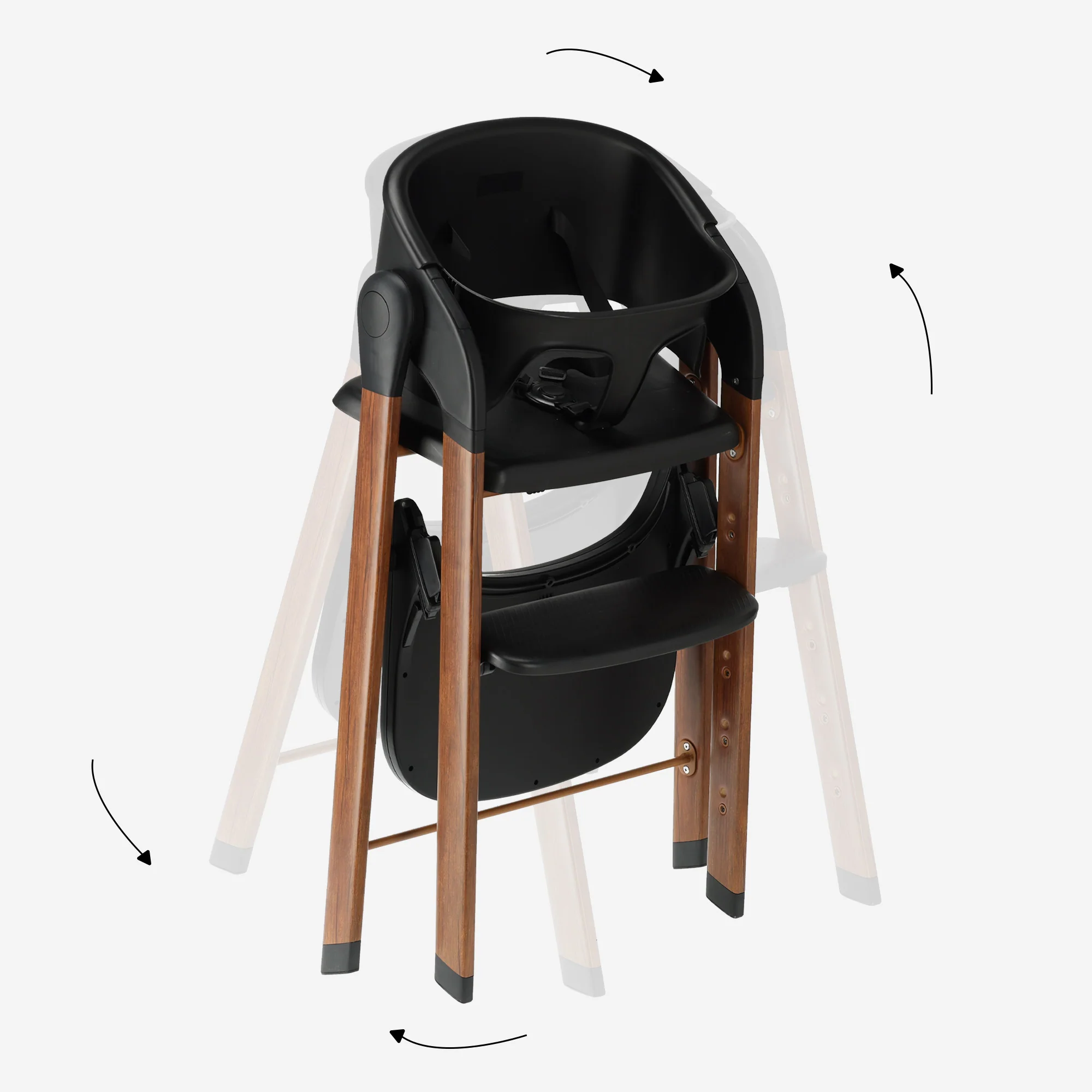 Luxe Kinderstoel Zwart / Hout - Image 5