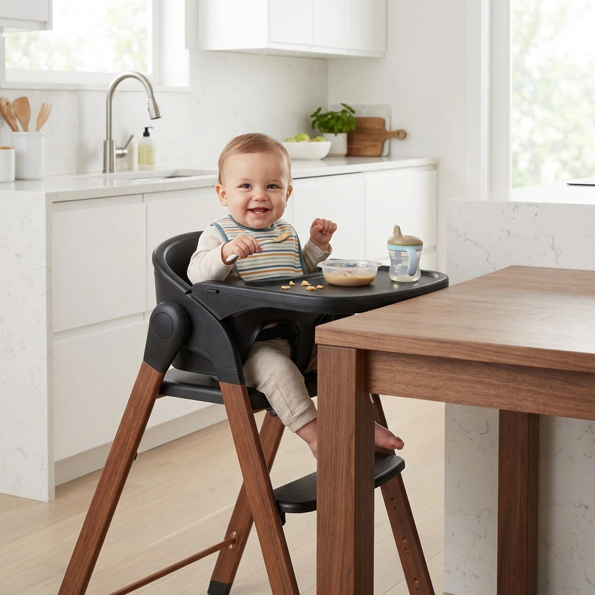 Luxe Kinderstoel Zwart / Hout - Image 7