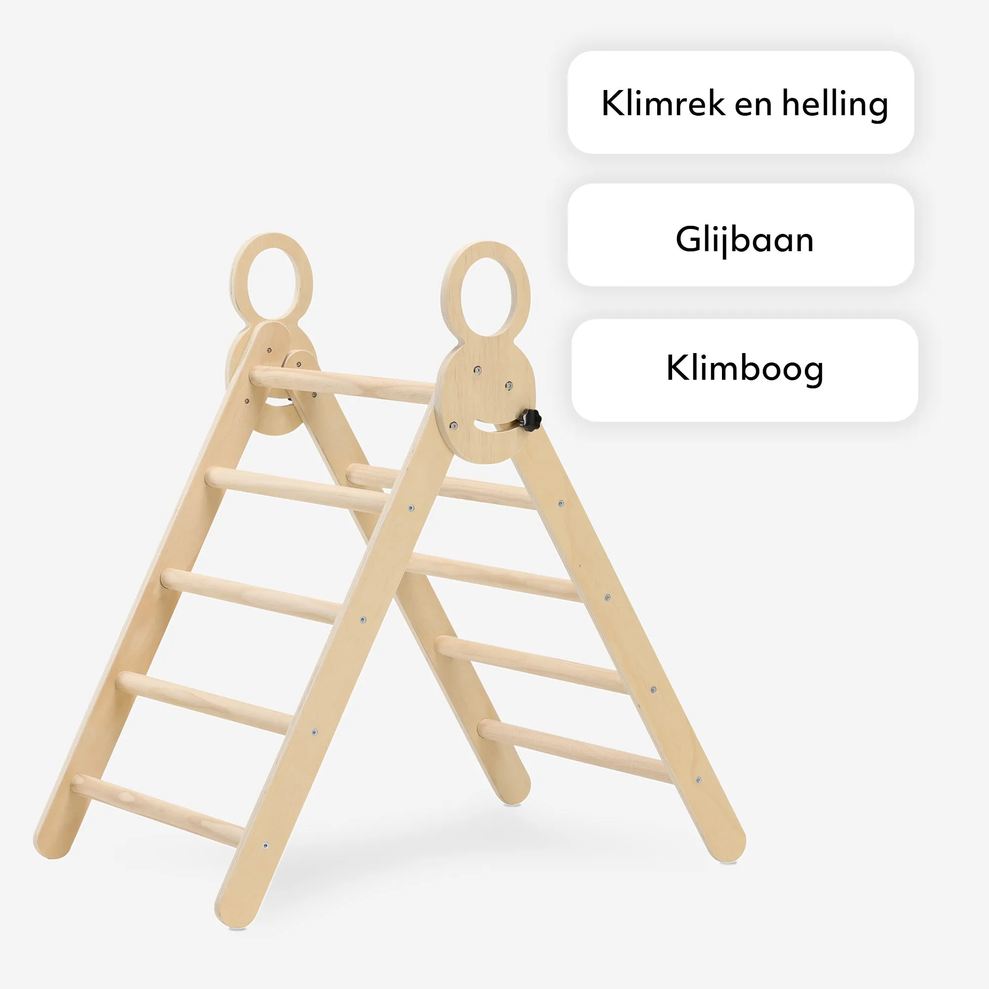Luxe XXL Klimrek - Opvouwbare Driehoek + Klimboog + Helling met Glijbaan - Inclusief kussen - Image 6