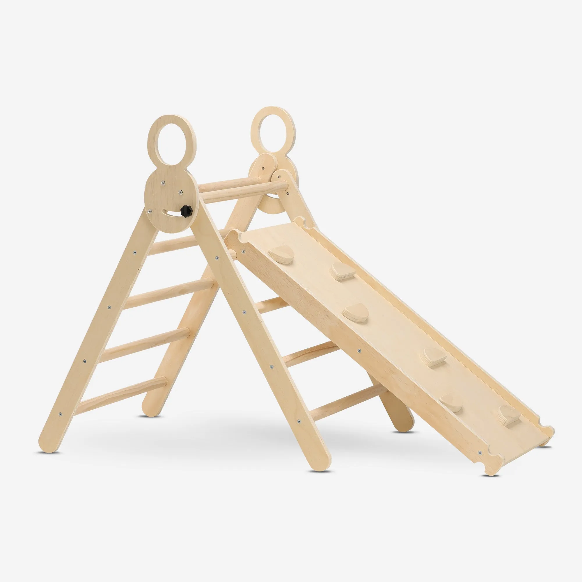 Luxe XXL Klimrek - Opvouwbare Driehoek + Klimboog + Helling met Glijbaan - Inclusief kussen - Image 8