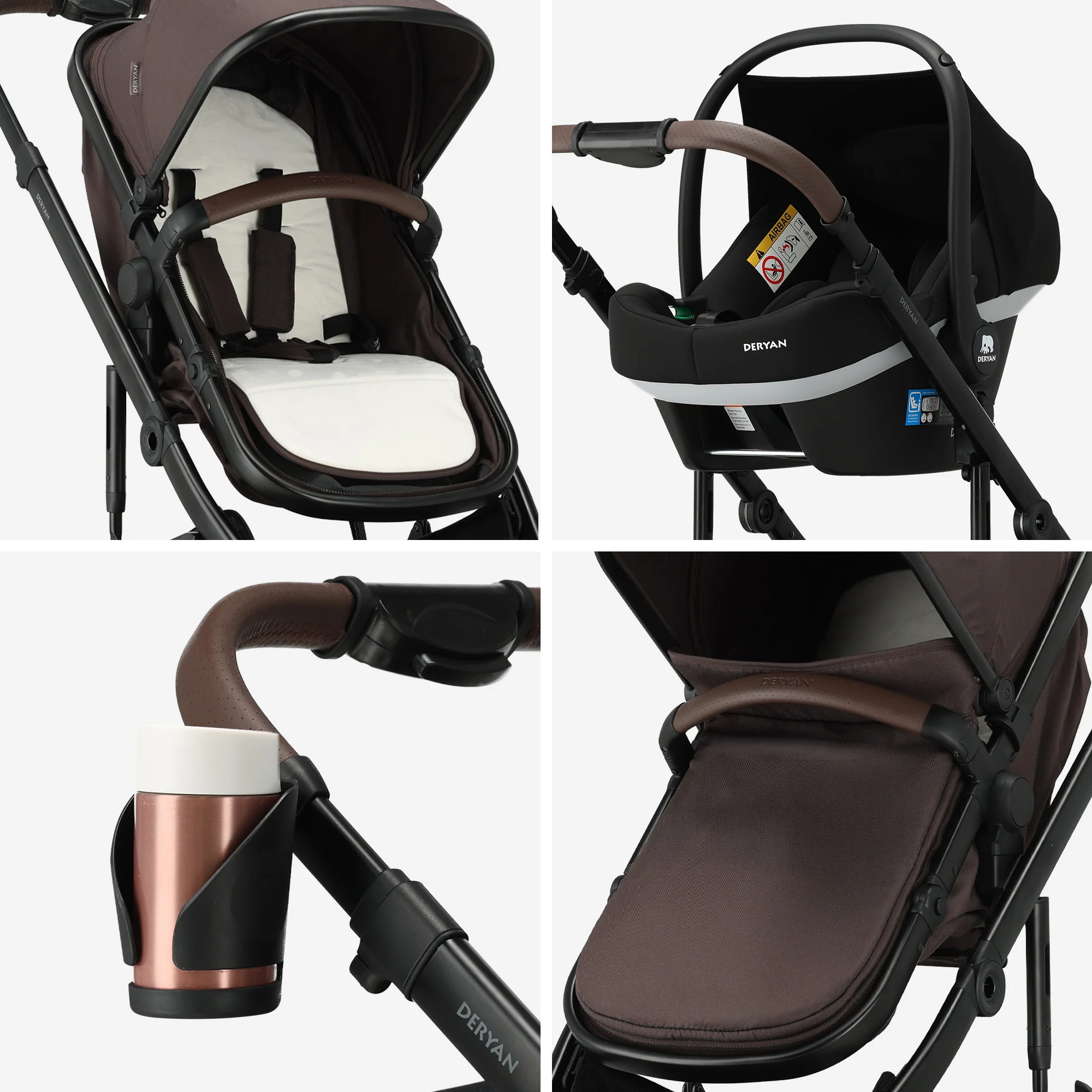 Noa 3-in-1 Kinderwagen Chocolate Brown - Image 7