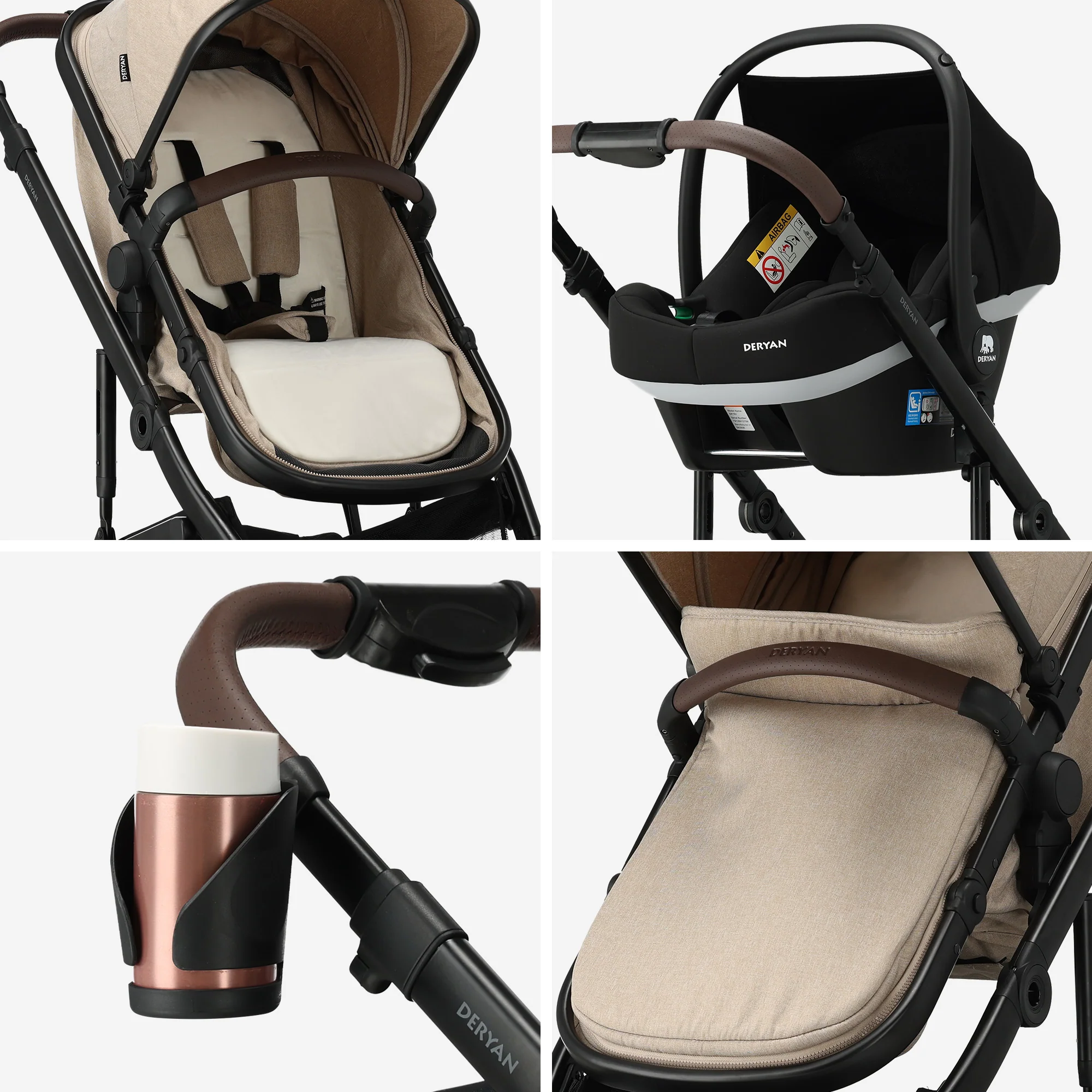 Noa 3-in-1 Kinderwagen Nougat - Image 7
