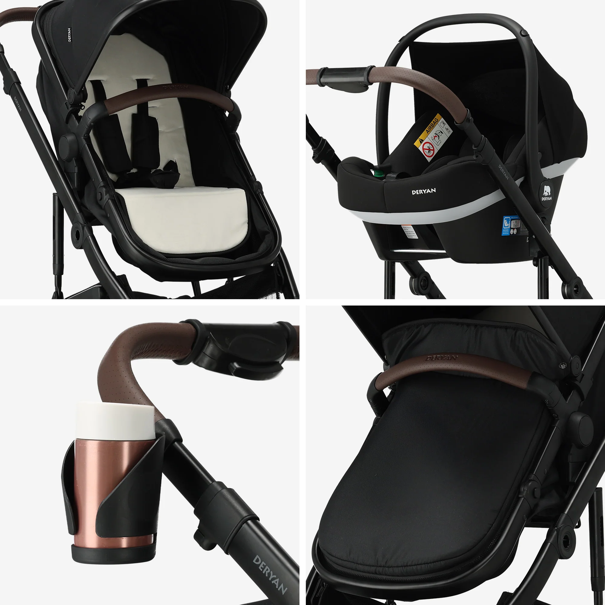 Noa 3-in-1 Kinderwagen Zwart - Image 7