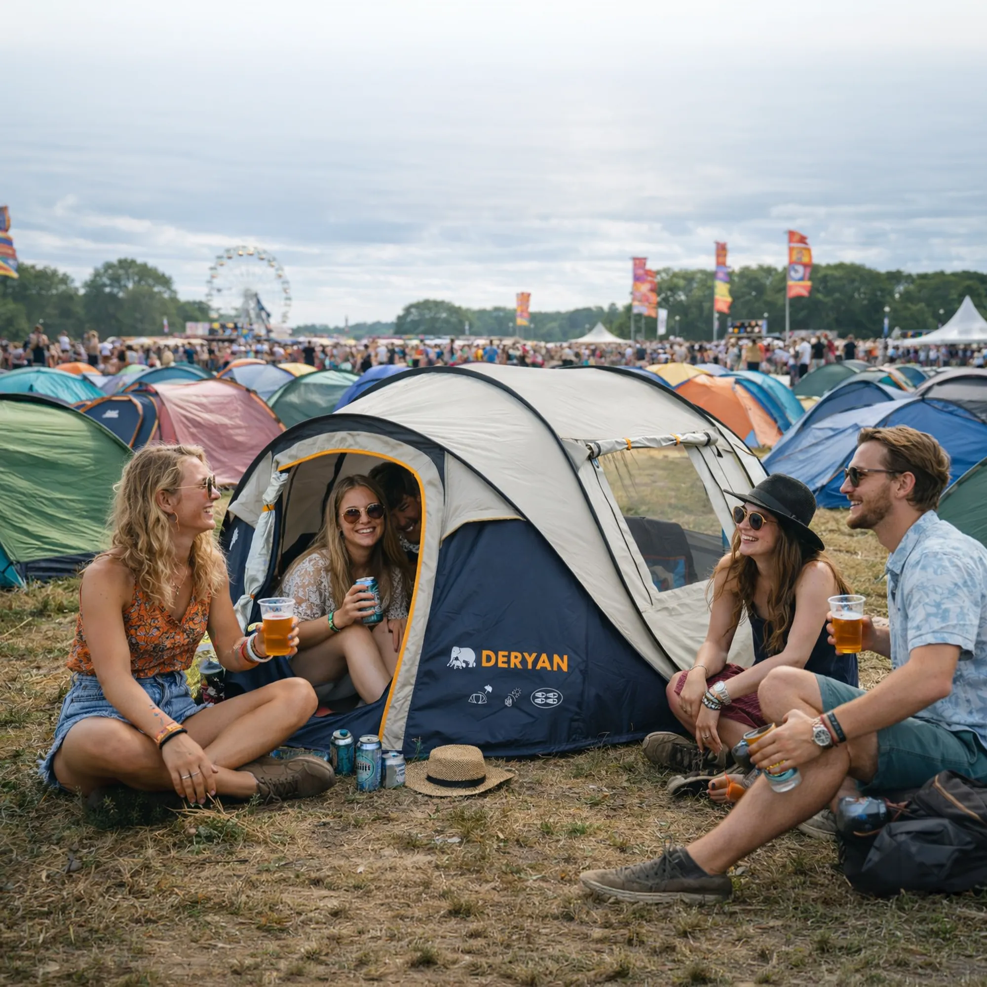 Pop Up Luxe Tent - 2000MM waterkolom - Navy - 4 Persoons - Image 4